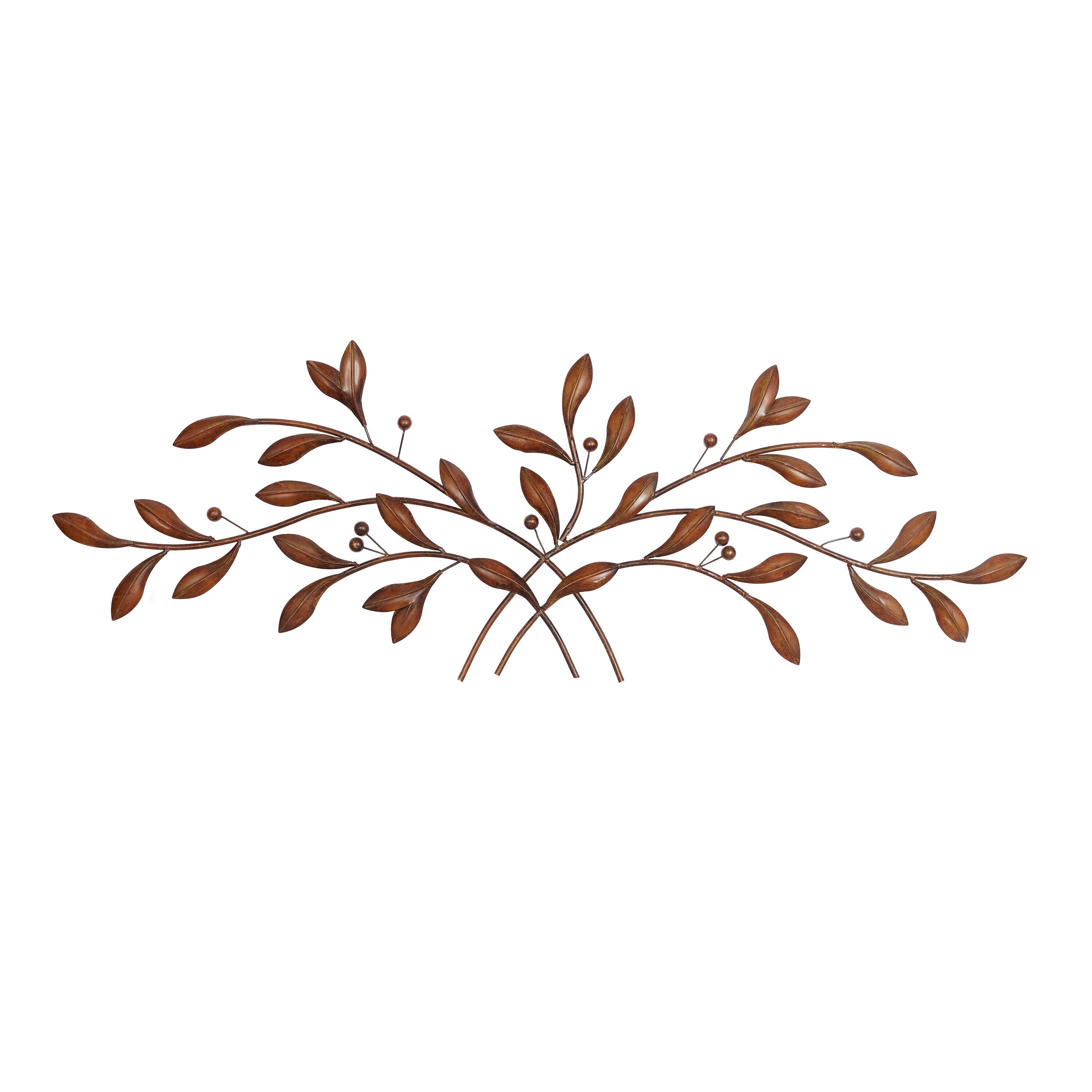 Grayson Lane 60-in W x 41-in H Metal Leaves Nature Wall Sculpture in ...