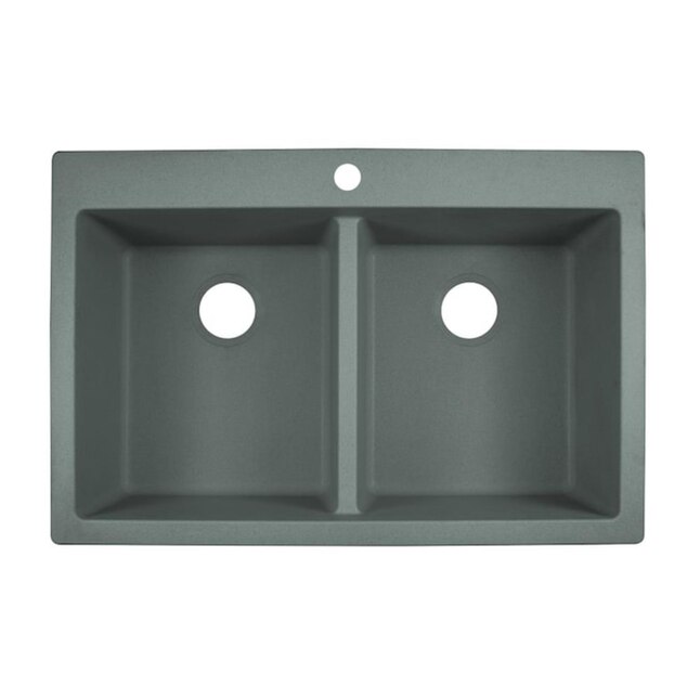 Franke Primo 33-in x 22-in Shadow Grey Double Equal Bowl Drop-In or Undermount 1-Hole Commercial/Residential Kitchen Sink Franke Primo 33-in x 22-in Shadow Grey Double Equal Bowl Drop-In or Undermount 1-Hole Commercial/Residential Kitchen Sink