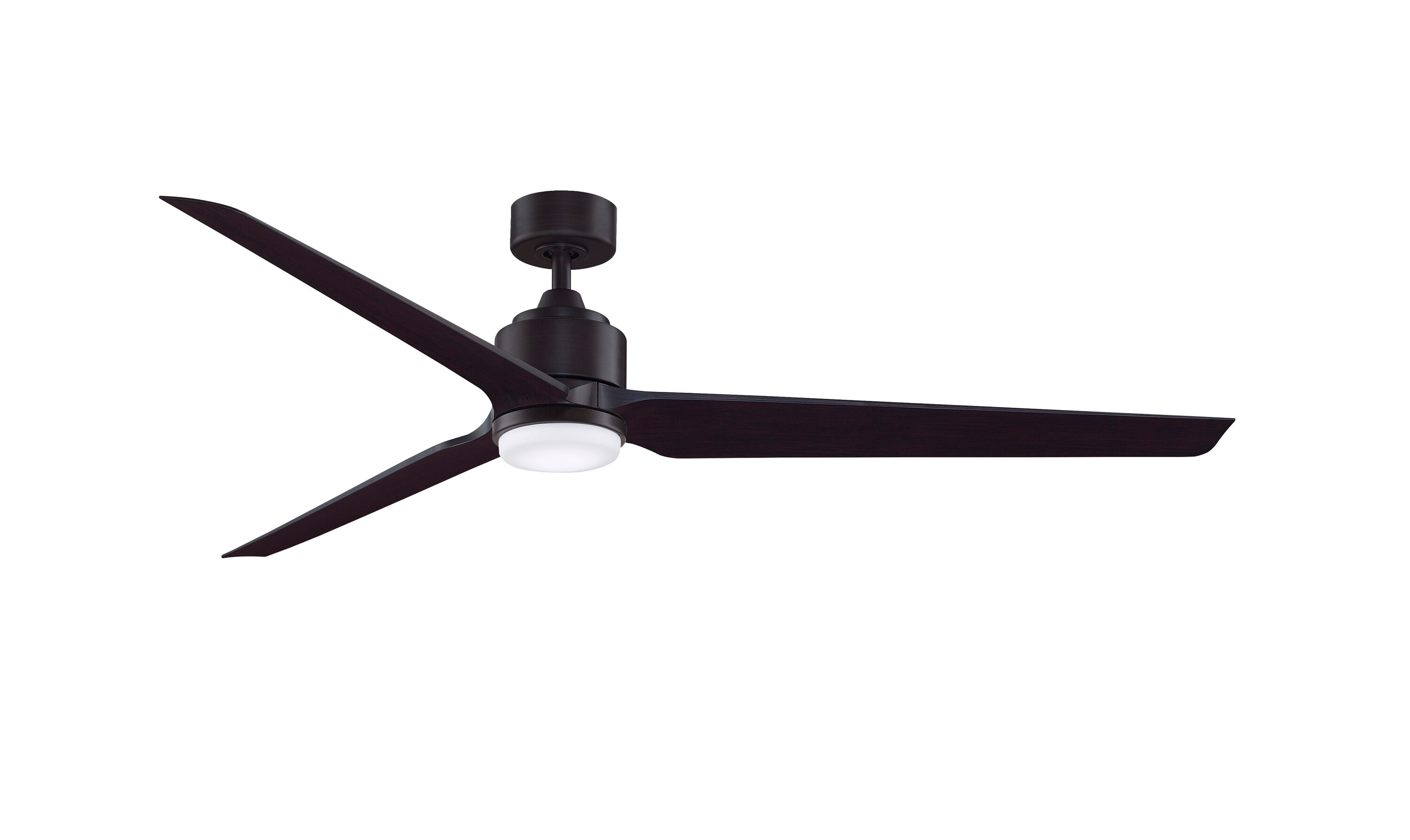 Fanimation TriAire Custom 72-in Dark Bronze Color-changing LED Indoor/Outdoor Smart Propeller Ceiling Fan with Light Remote (3-Blade) Walnut -  FPD8515DZW-72DWAW-LK