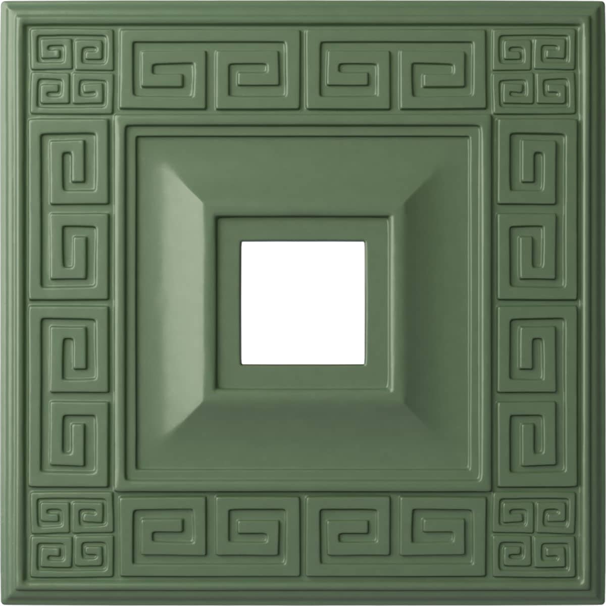 Ekena Millwork CM18ERAGF Eris 18-in W x 18-in L Painted Athenian Green Polyurethane Whole Ceiling Medallion