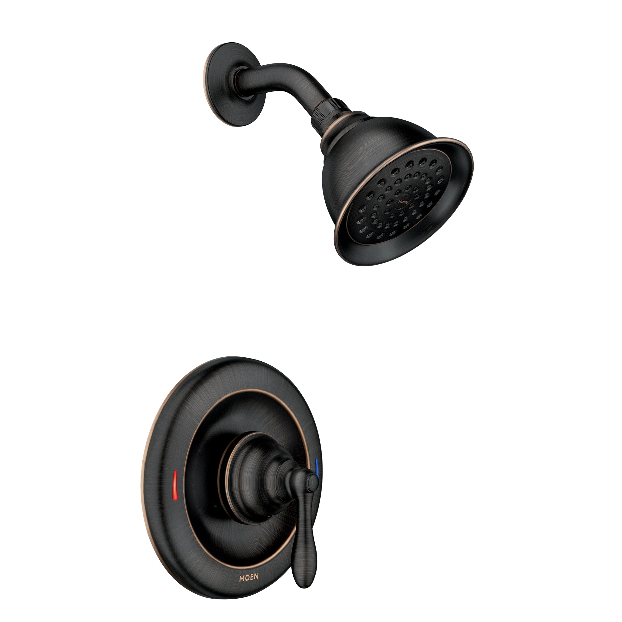 Moen 82495EPBRB Caldwell Mediterranean Bronze 1-handle Single function 4-in Square Shower Faucet with Valve