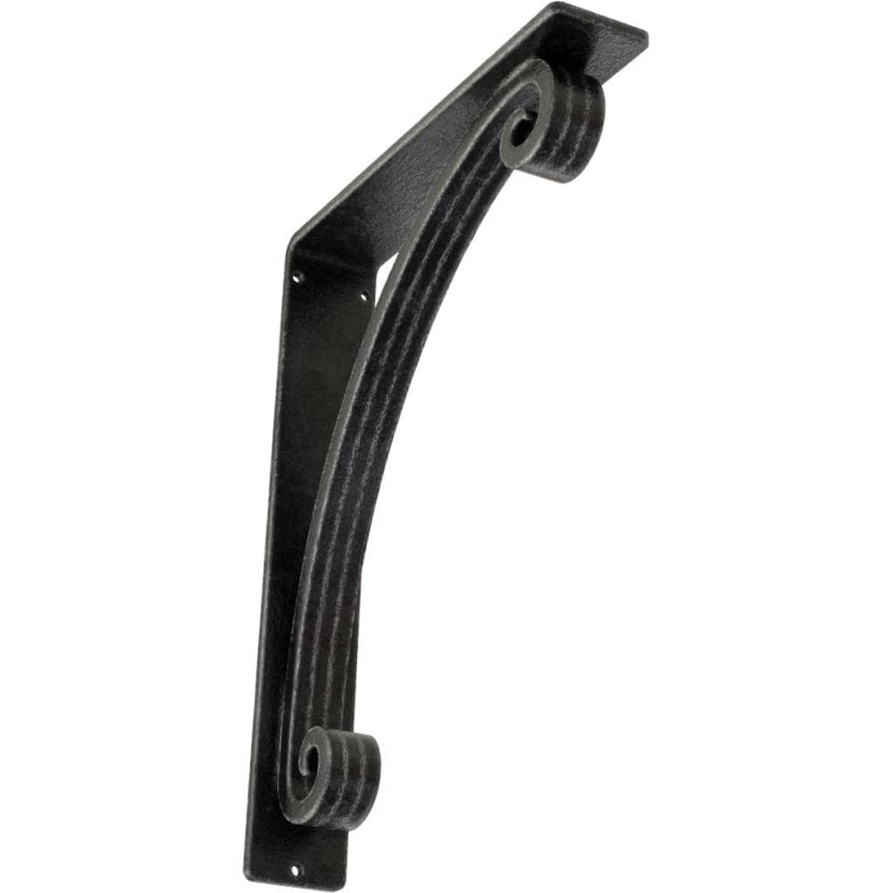 Ekena Millwork BKTM02X10X12TLEAPW Legacy 10-in x 2-in x 12-in Gray Wrought iron Mounting bracket