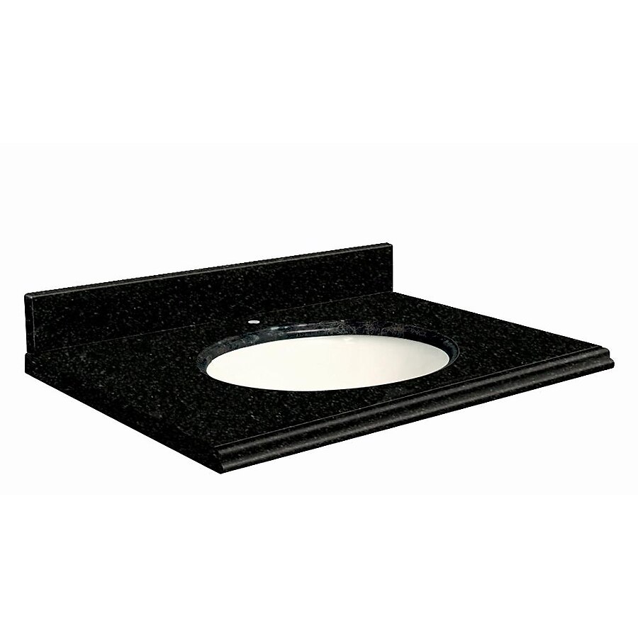 Transolid 31-in Absolute Black Granite Bathroom Vanity Top Transolid 31-in Absolute Black Granite Bathroom Vanity Top