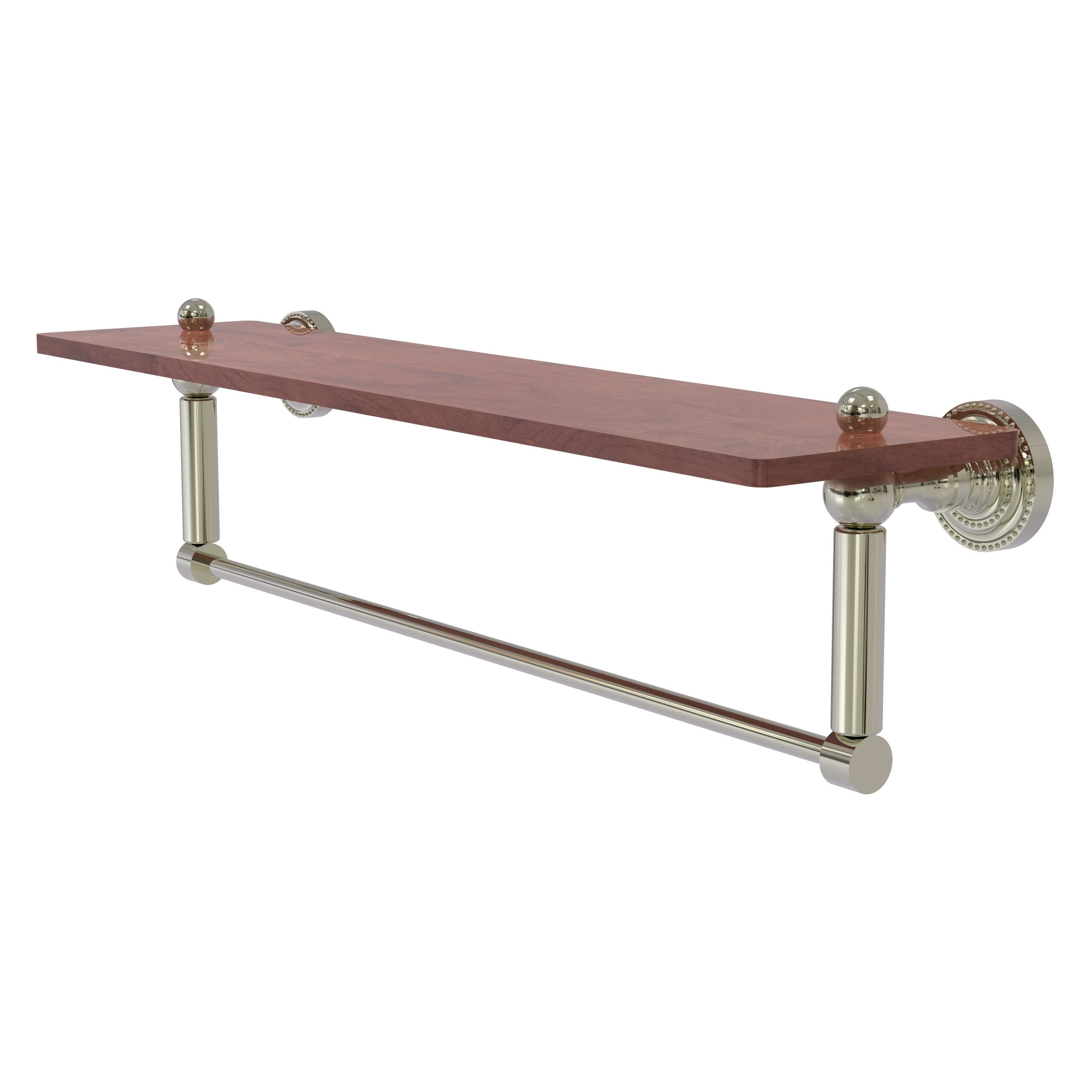 Allied Brass DT-1TB-22-IRW-PNI Dottingham Polished Nickel Wall mount Bathroom Shelf ( 22-in x 4-in x 5-in )