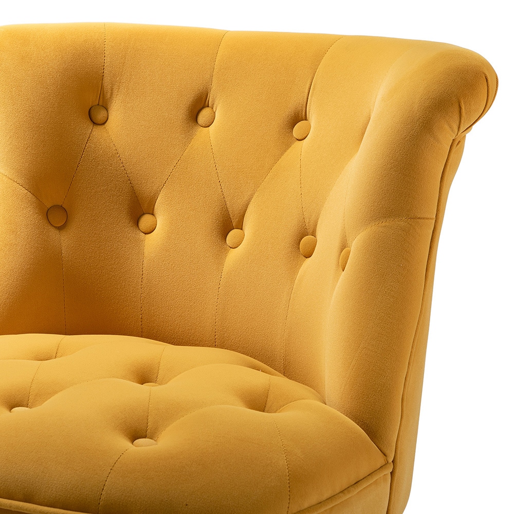 14 Karat Home Casual Mustard Velvet Accent Chair MA3288-3-MUSTARD at ...