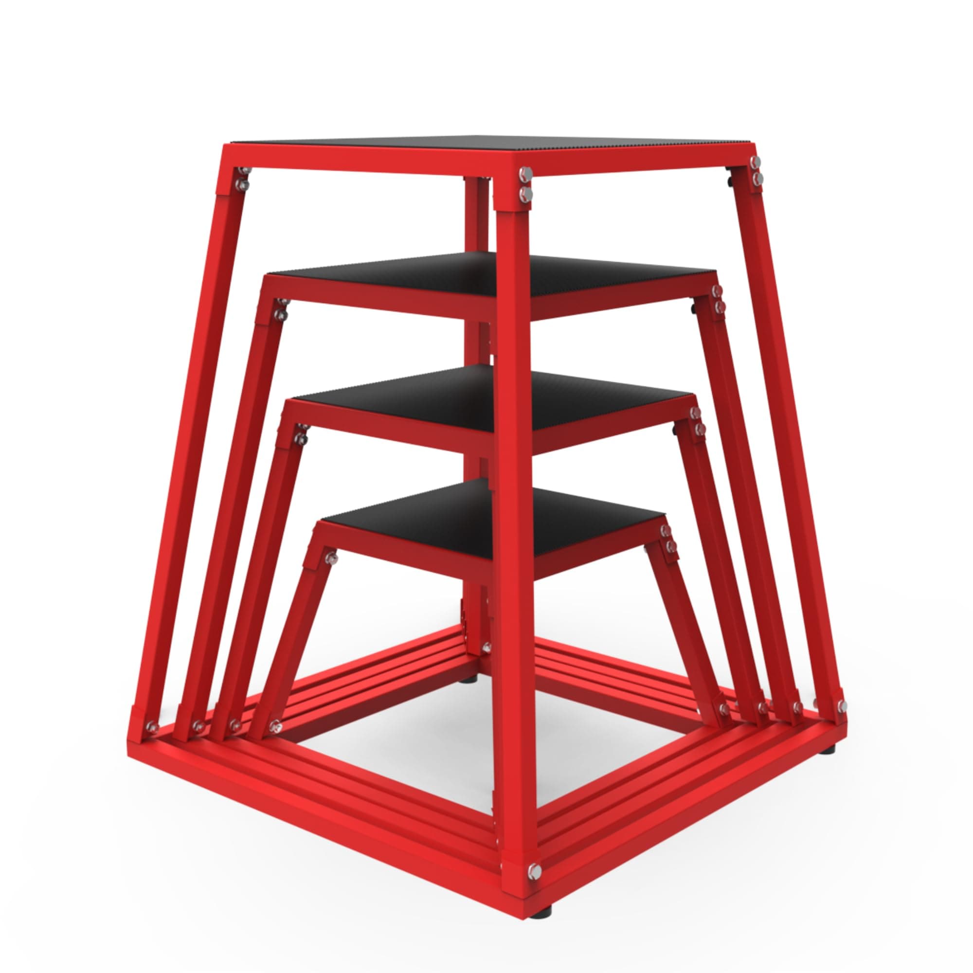 Garvee Q235 Steel Plyometric Jump Box Exercise Step Platform Step Up Box For Home Gym Workout  Training Black Red