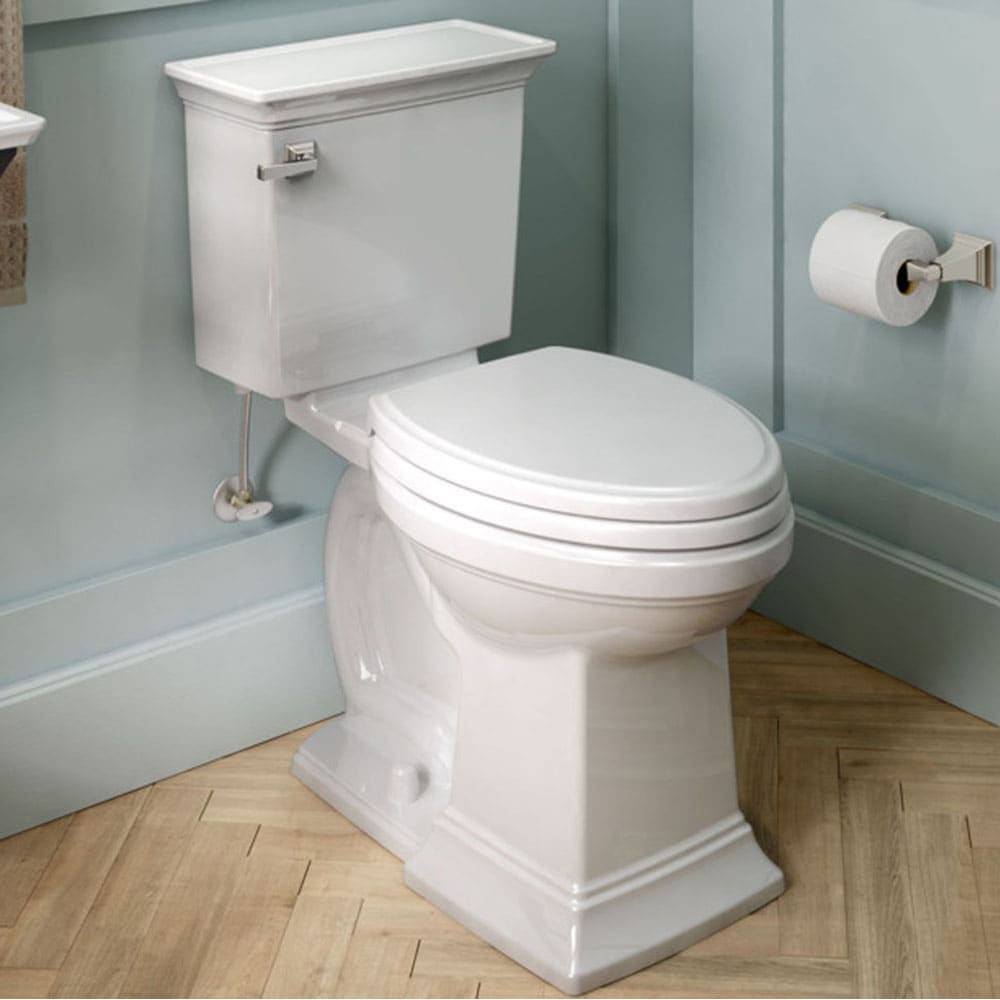 American Standard Town square s White Elongated Chair height 2-piece Toilet 12-in Rough-In WaterSense 1.28 GPF #2917228.020