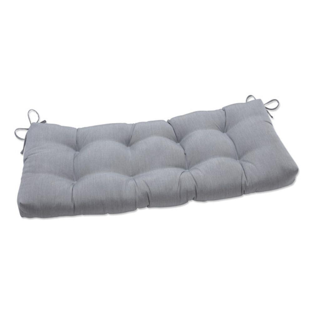 Pillow Perfect Canvas Granite 44-in x 18-in Grey Patio Bench Cushion at ...