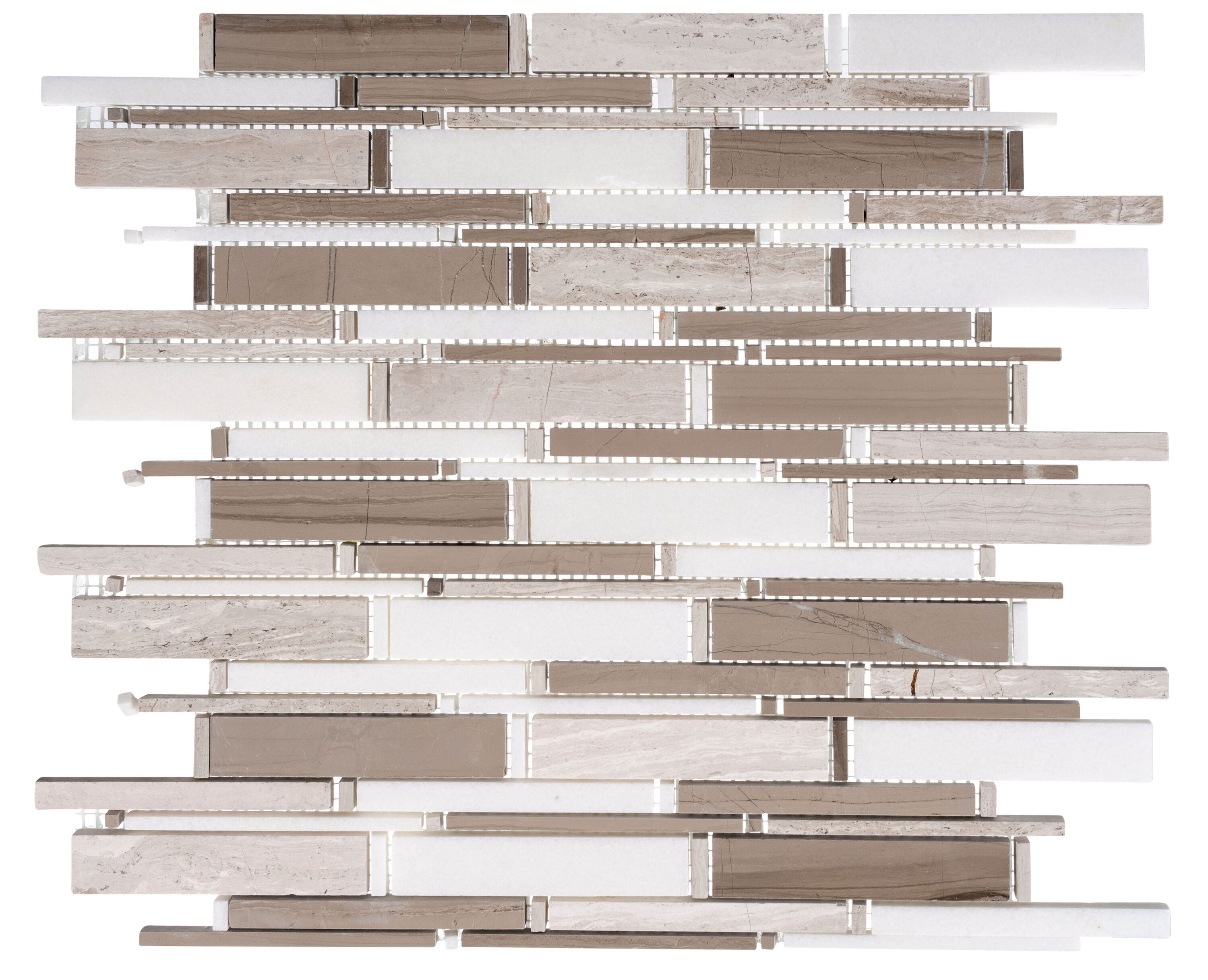 Andova Tiles ANDKNO895 Knoll Okar 12-1/2-in x 12-3/4-in Glossy Natural Stone Brick Look Linear Mosaic Floor and Wall Tile (1.09-sq. ft/ Piece)