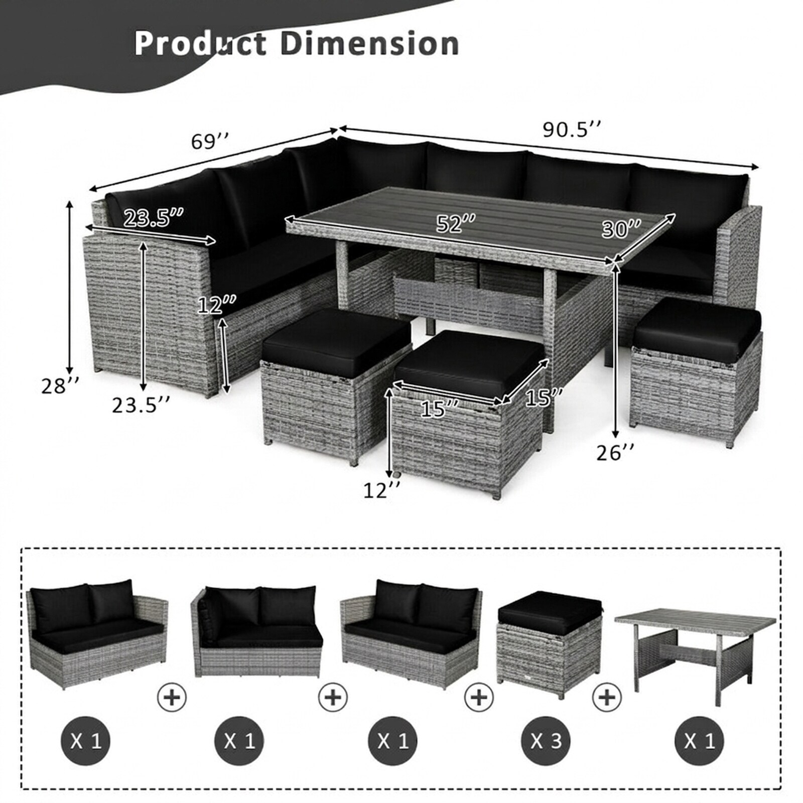 SUGIFT LW108SUGHY359 Patio-Sofas-Daybeds - View #3