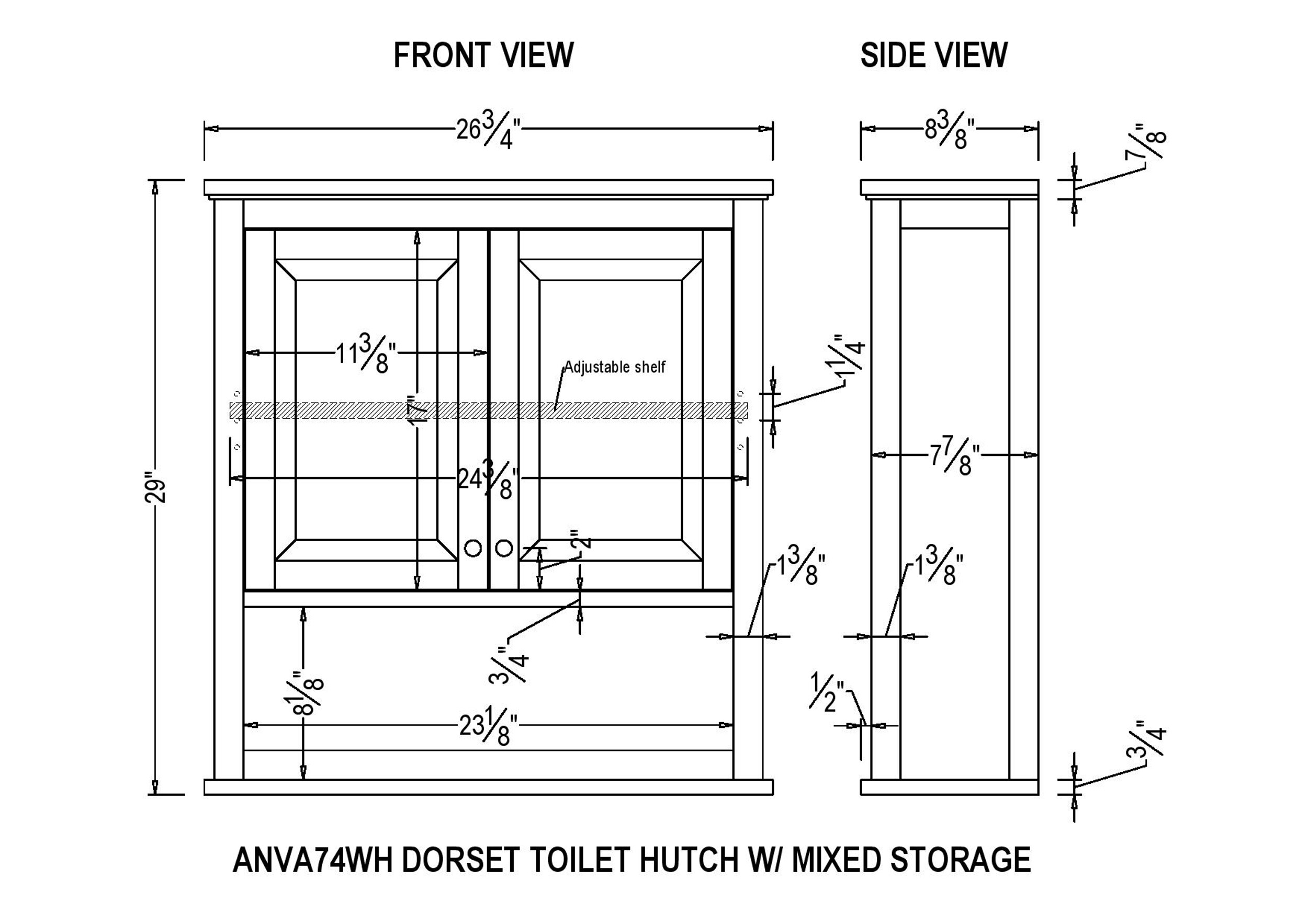 Dorset Elegant White Wall Mounted Bath Storage Cabinet with Glass Doors
