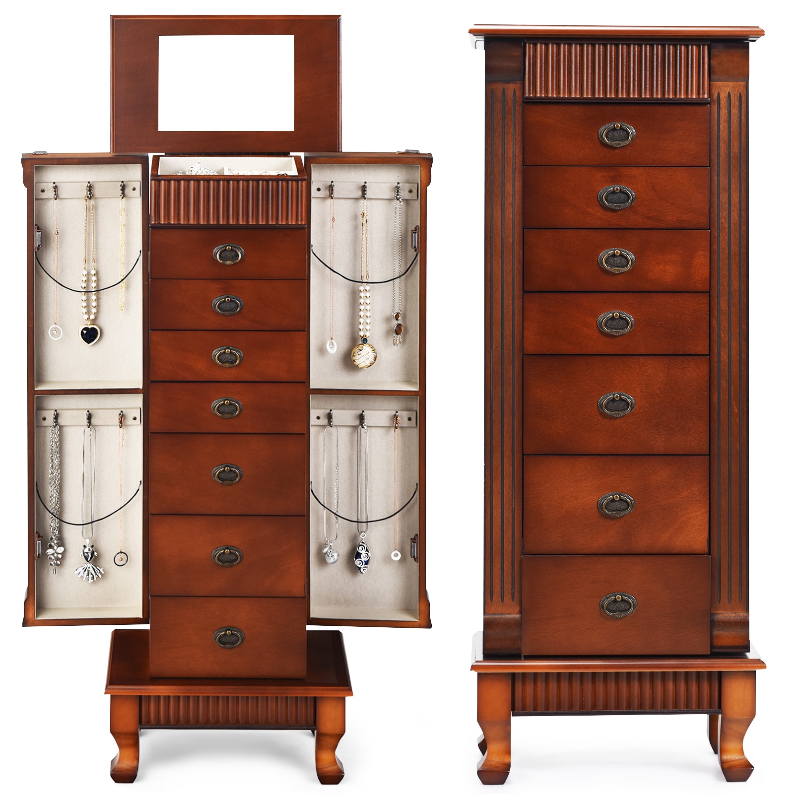 LIVIZA OUG61826GR Brown Jewelry Armoire