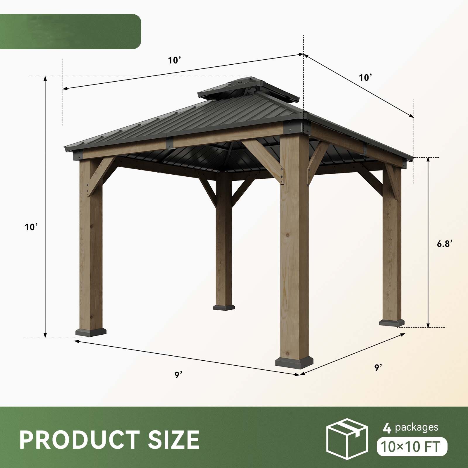 Nordivale W-SC-1010LG Wood-Resin-Gazebos - View #5