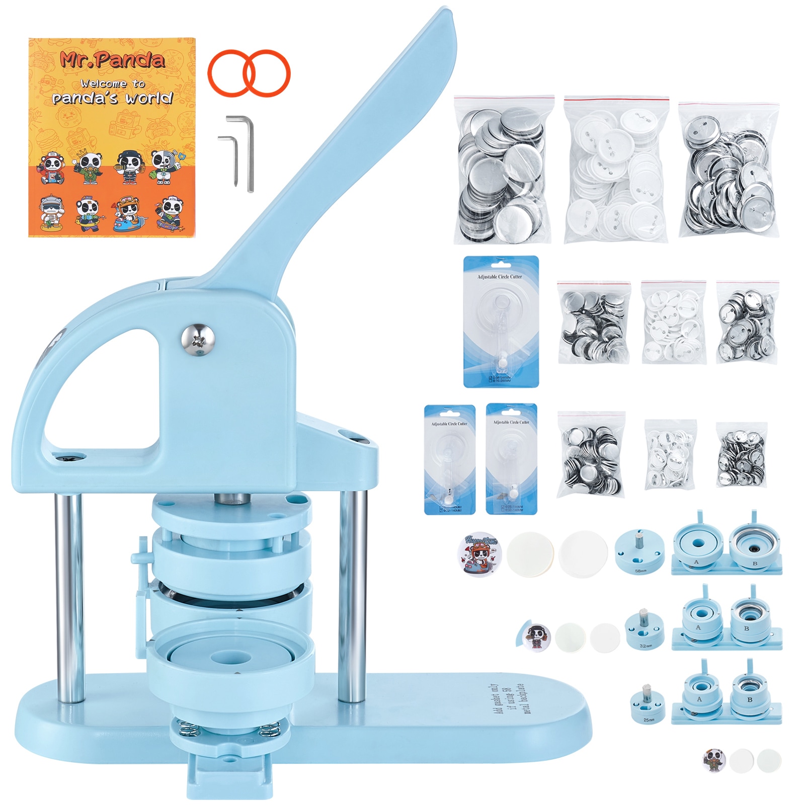 SVOPES SCSLKXZJ253202558V0 1-3-IN Button Badge Maker Machine 3-in-1 300 Buttons Plastic Button maker machine