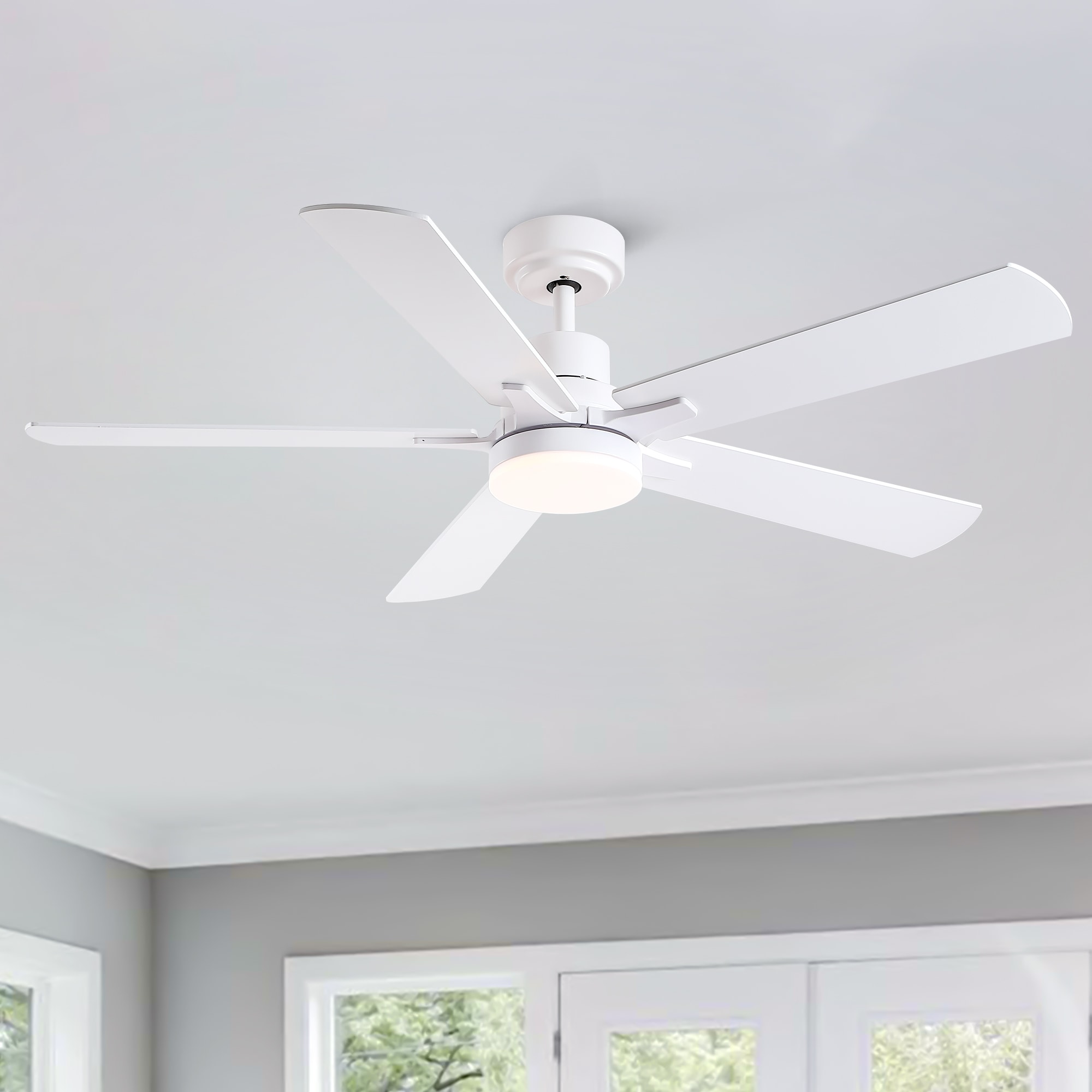YUHAO LSDY1170AWH52 Dreams 52-in Color-Changing Integrated LED White with Multiple finishes Blades Ceiling Fan With Light and Remote ( 5 -Blade )