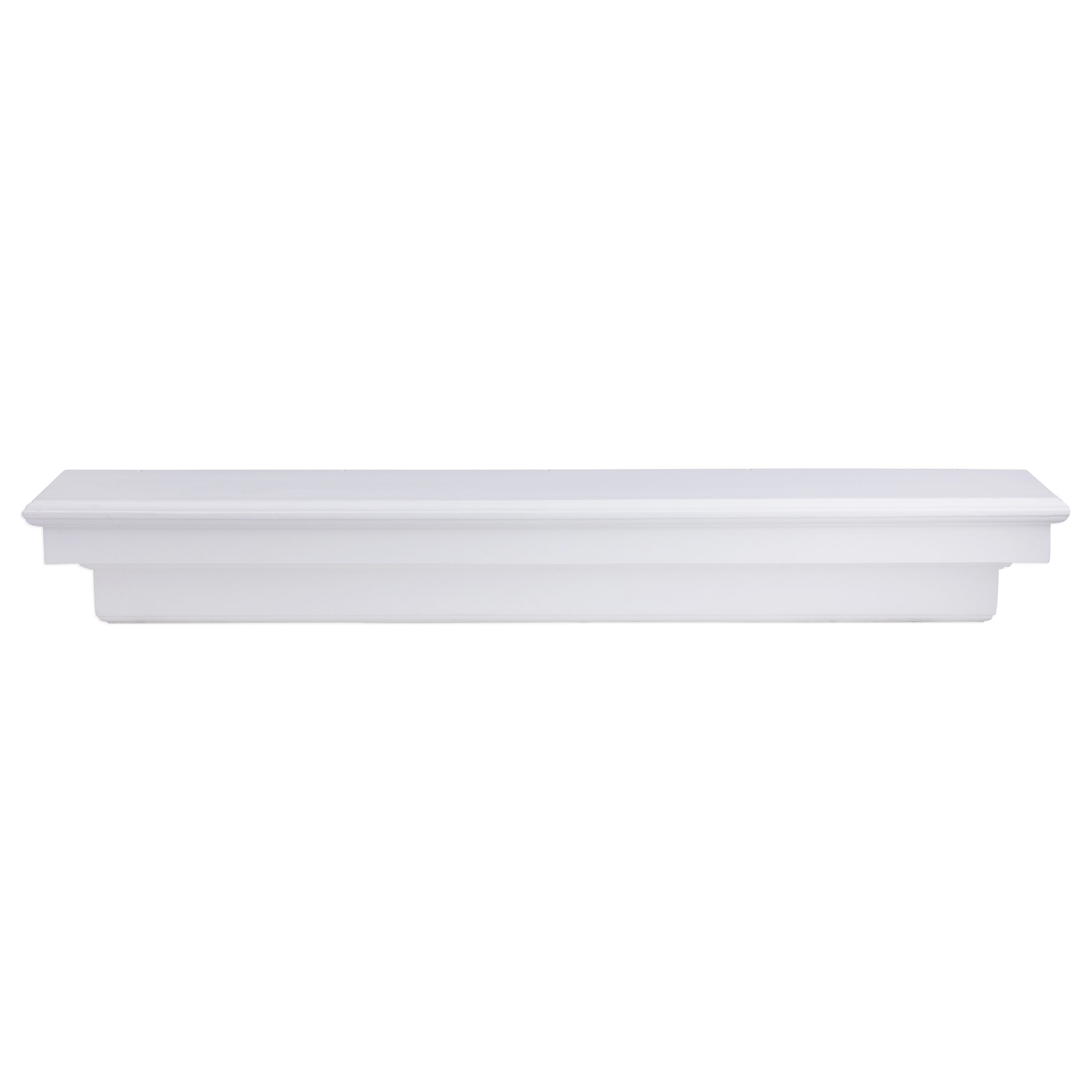 Dogberry M-FCOR-6077-WHIT 60-in W x 8.25-in H x 9.75-in D White Poplar Hollow Modern Fireplace Mantel