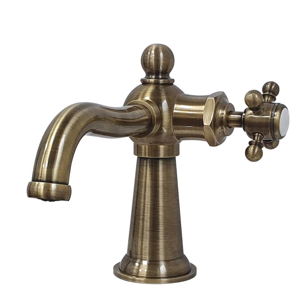 Kingston Brass Nautical Antique Brass Single Hole 1-handle Bathroom Sink  Faucet with Drain (3.13-in) in the Bathroom Sink Faucets department at