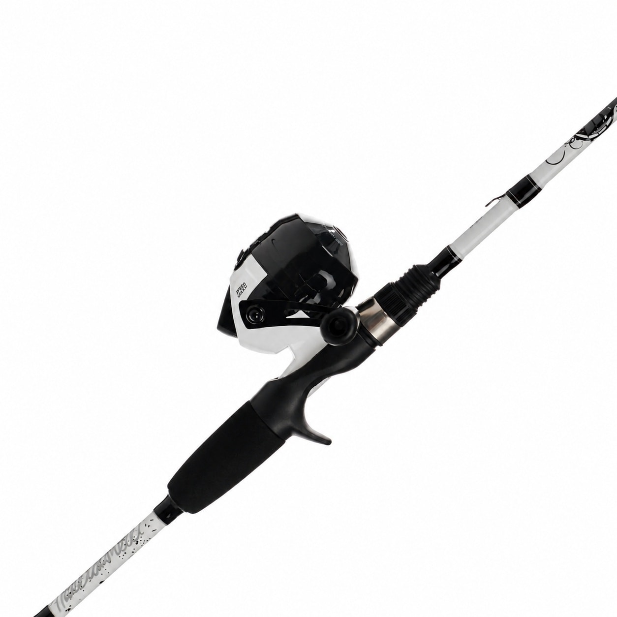 Aoibox  5 6 Ike Dude Youth Spincast Fishing Rod and Reel Combo 2 Piece Rod Size 6 Reel Right Handle White