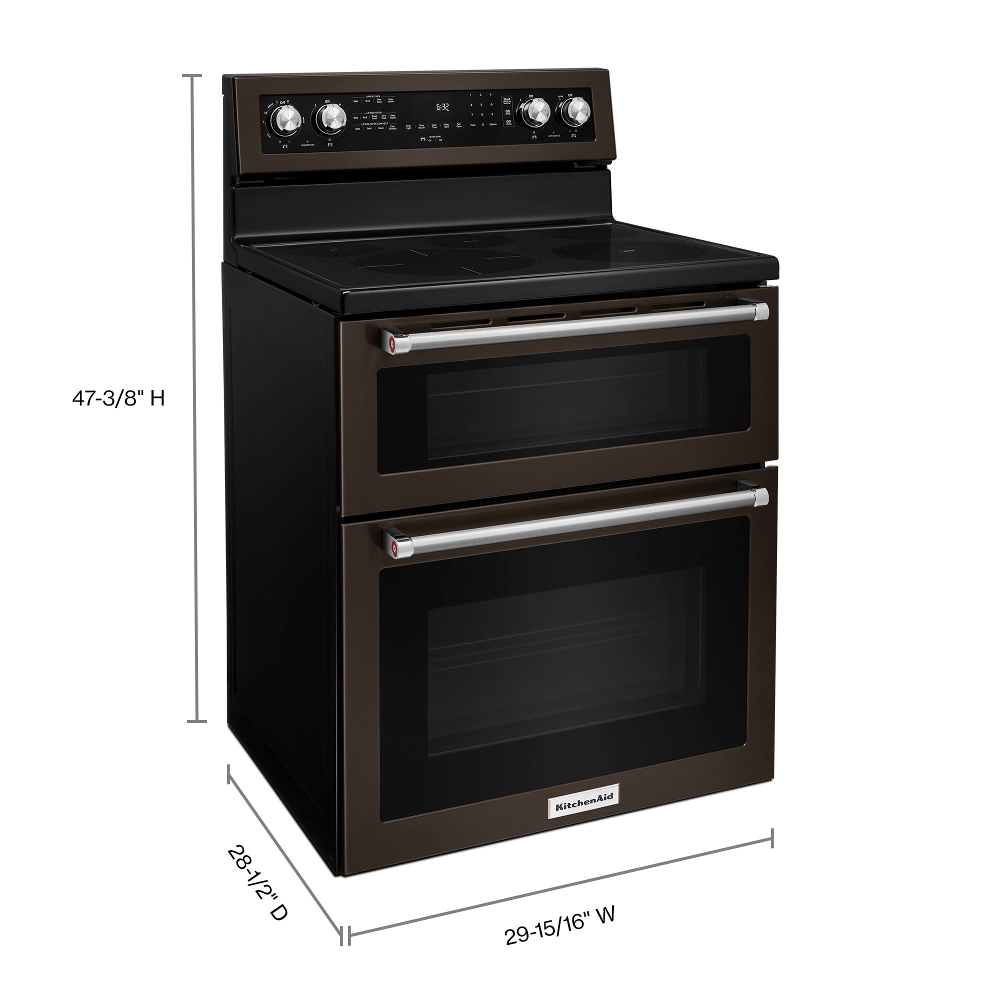 KitchenAid® 30 Stainless Steel Free Standing Electric Double Oven Range