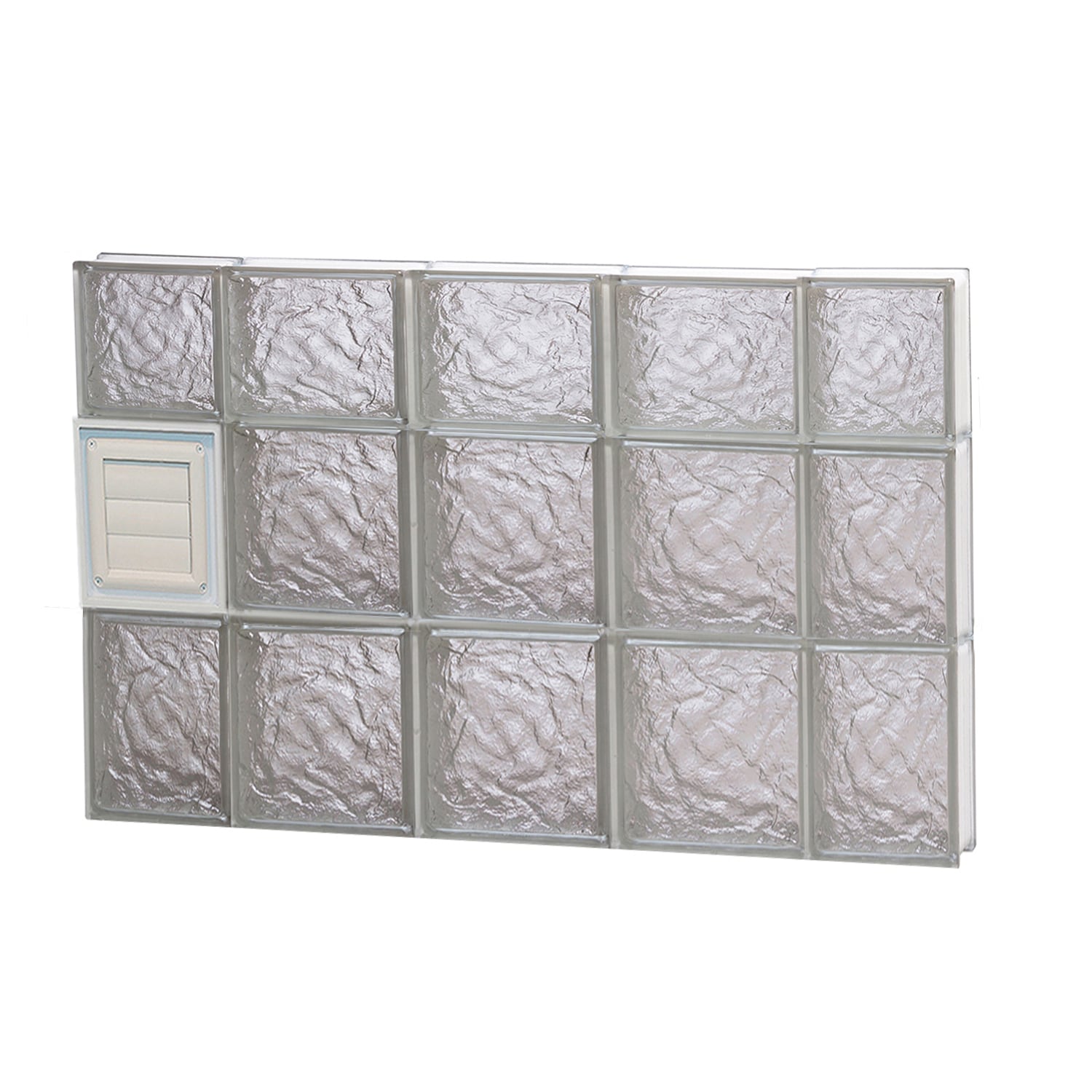 REDI2SET D3622IS Ice Glass 34-3/4-in x 21-1/4-in Frameless Replacement Dryer vent Glass Block Window