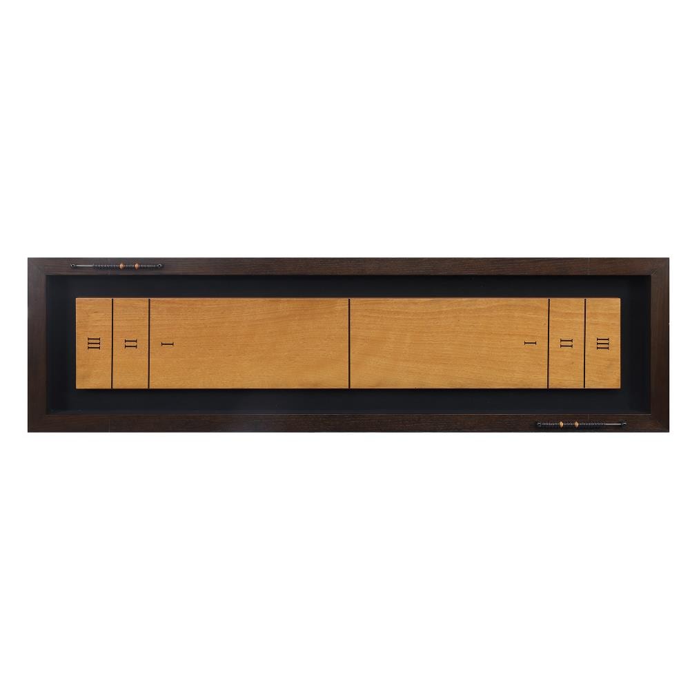 Asher Brown Spruce Veneer Shuffleboard Table with Solid Wood Legs