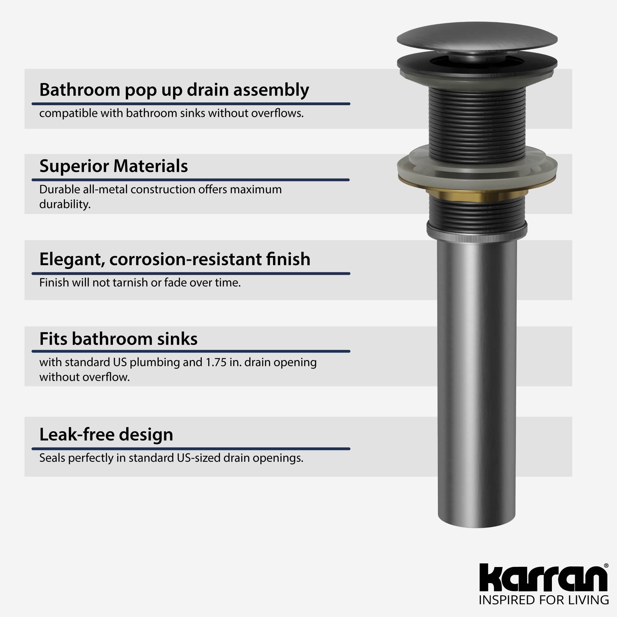 Karran PU25GG Popup-Drains-Accessories - View #2
