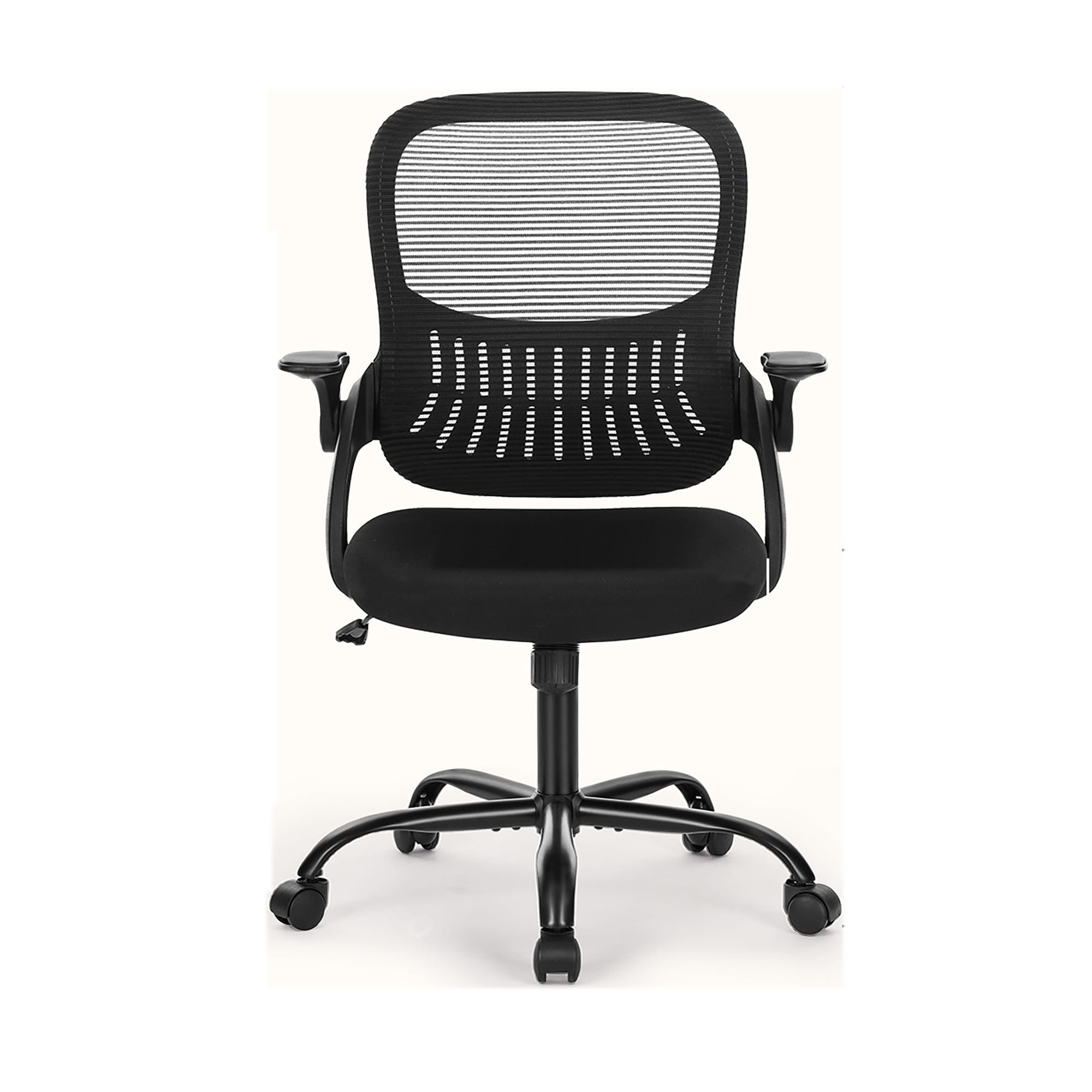 Black Contemporary Ergonomic Adjustable Height Swivel Mesh Executive Chair | - GZMR WF01-GC-V12-BK