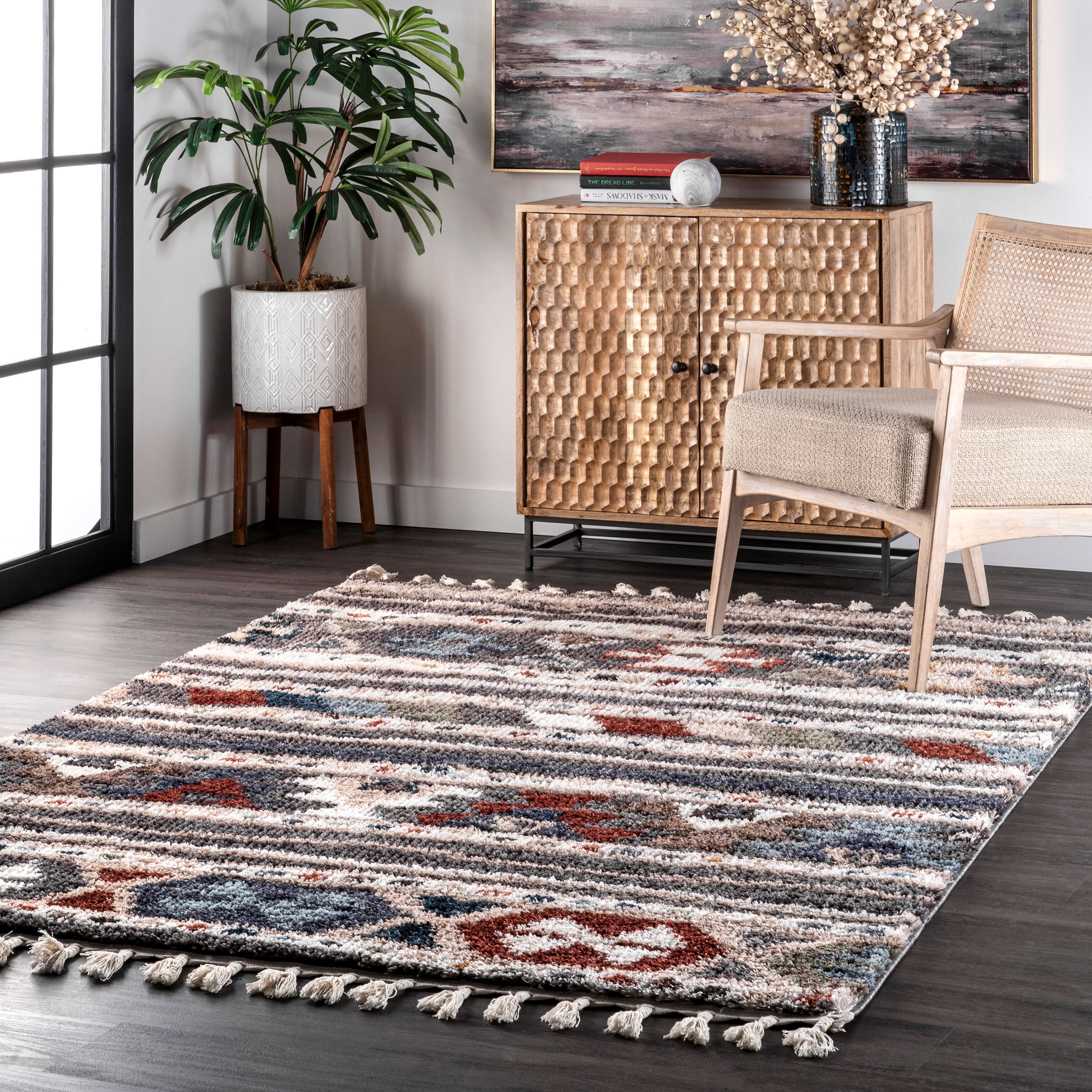 nuLOOM OZFG04A-406 4 X 6 (ft) Indoor Geometric Area Rug