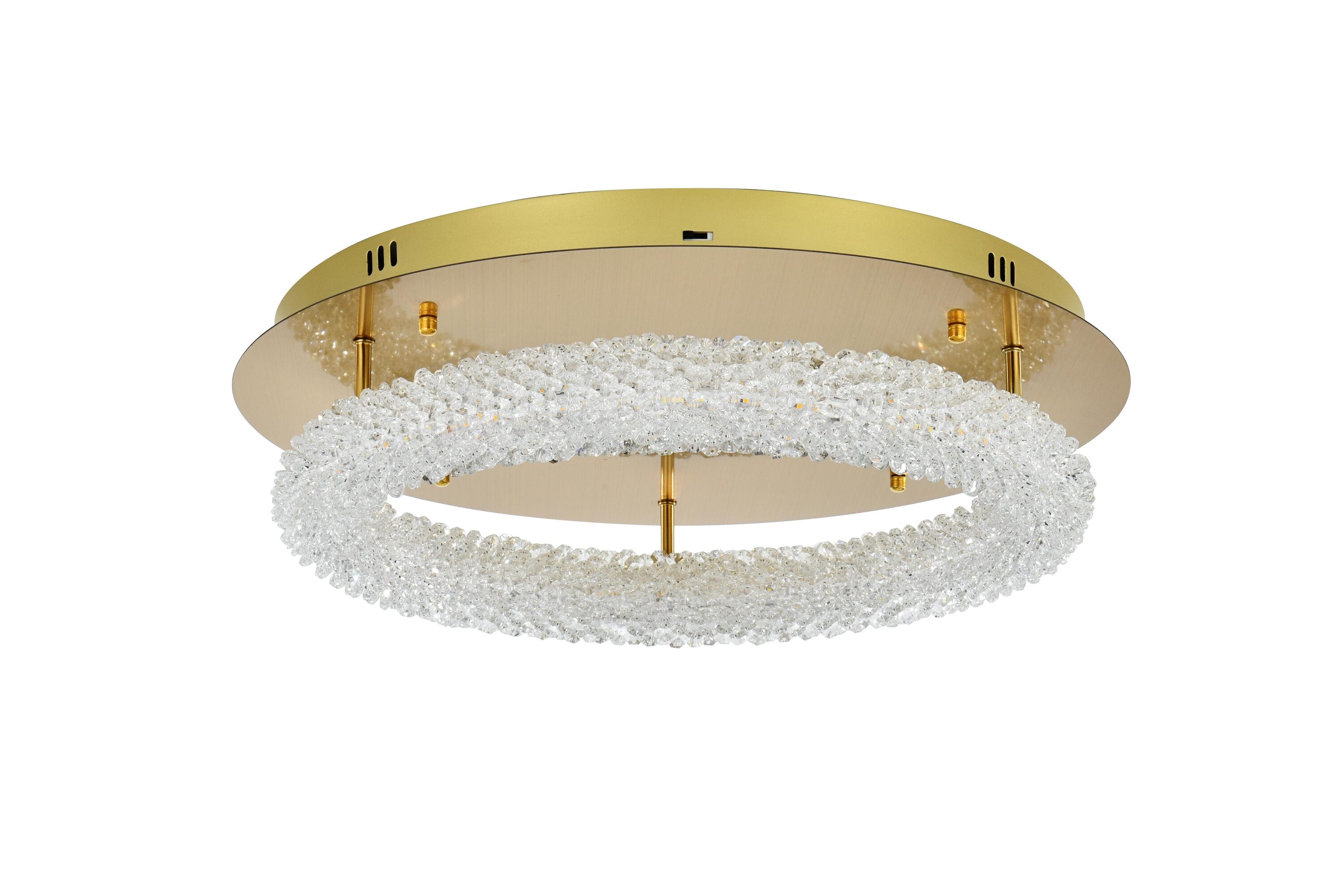 Bowen 22" Satin Gold Crystal LED Flush Mount Light