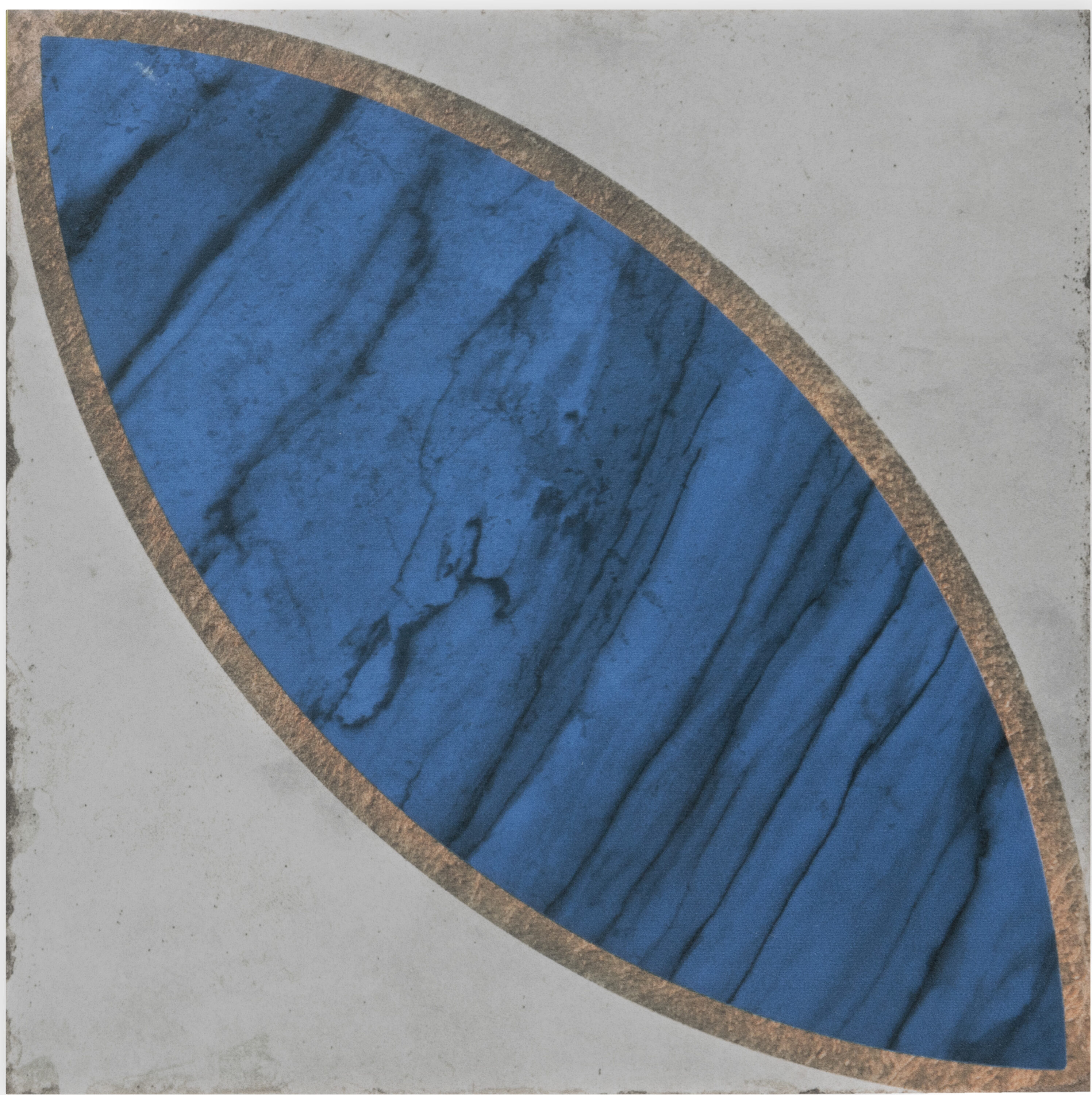 Affinity Tile S1FEO8REIDMA Sample- Renaissance Indigo Mandorla 8-in x 8-in Matte Porcelain Patterned Floor and Wall Tile