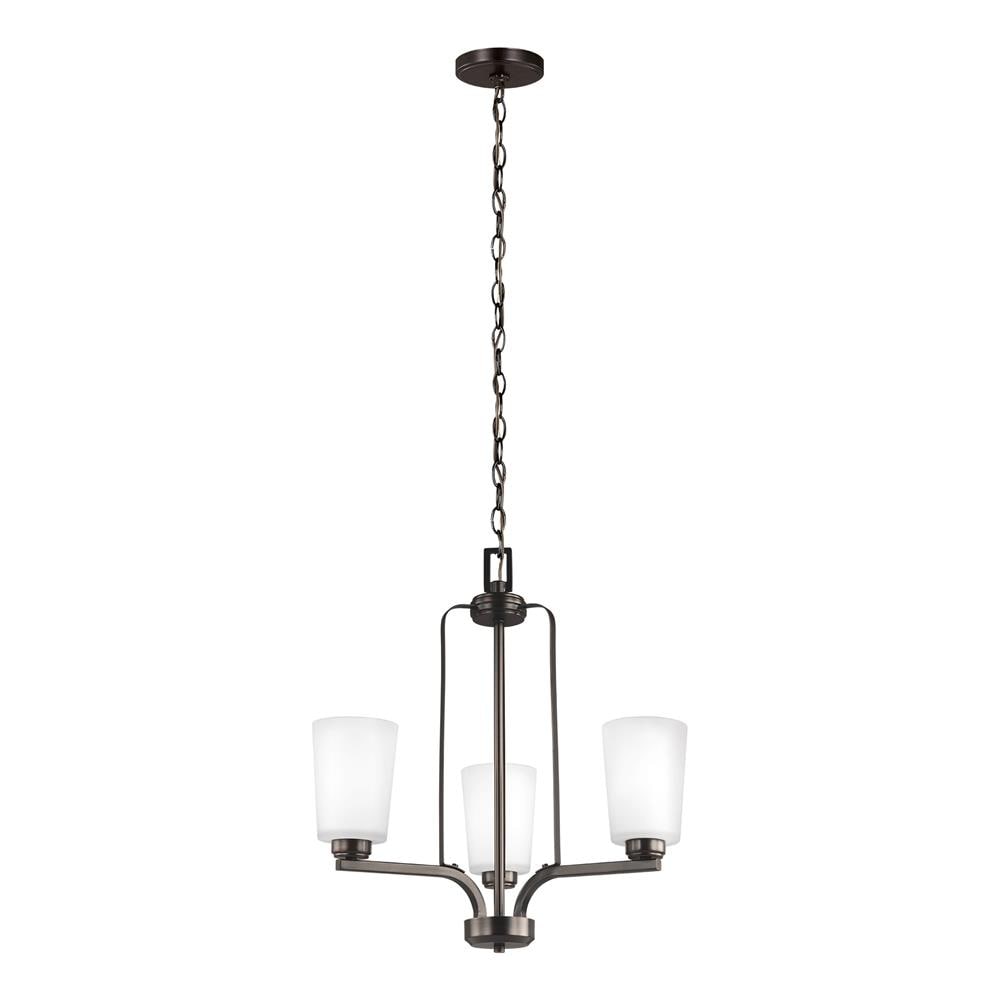 Generation Lighting 3128903EN3-710 Franport 3 -Light Bronze Modern/contemporary For Use in Bedrooms, Dining Rooms, Foyers, Kitchens, Living Rooms Chandelier