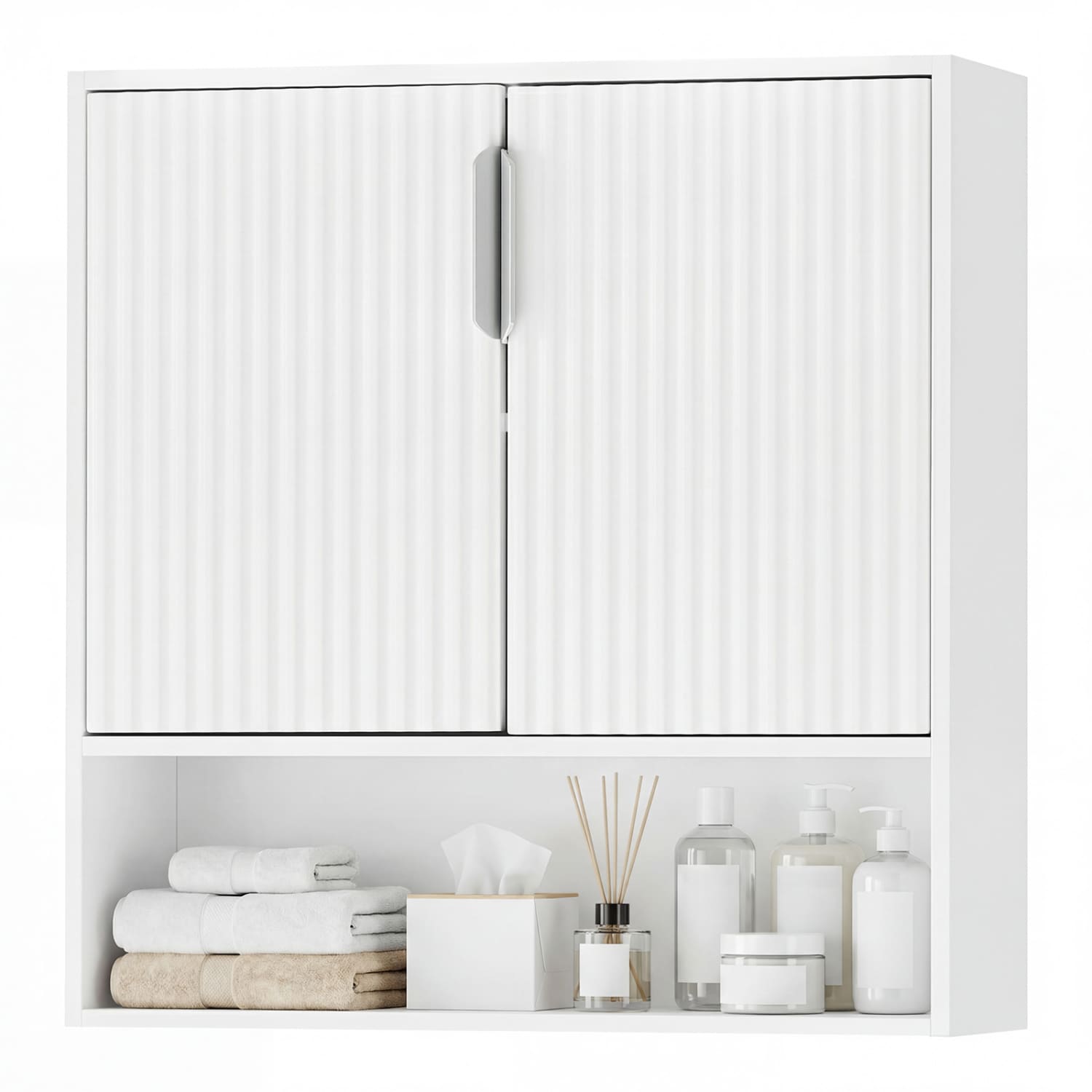 Clihome 22.5-in x 24-in x 8-in White Bathroom Wall Cabinet