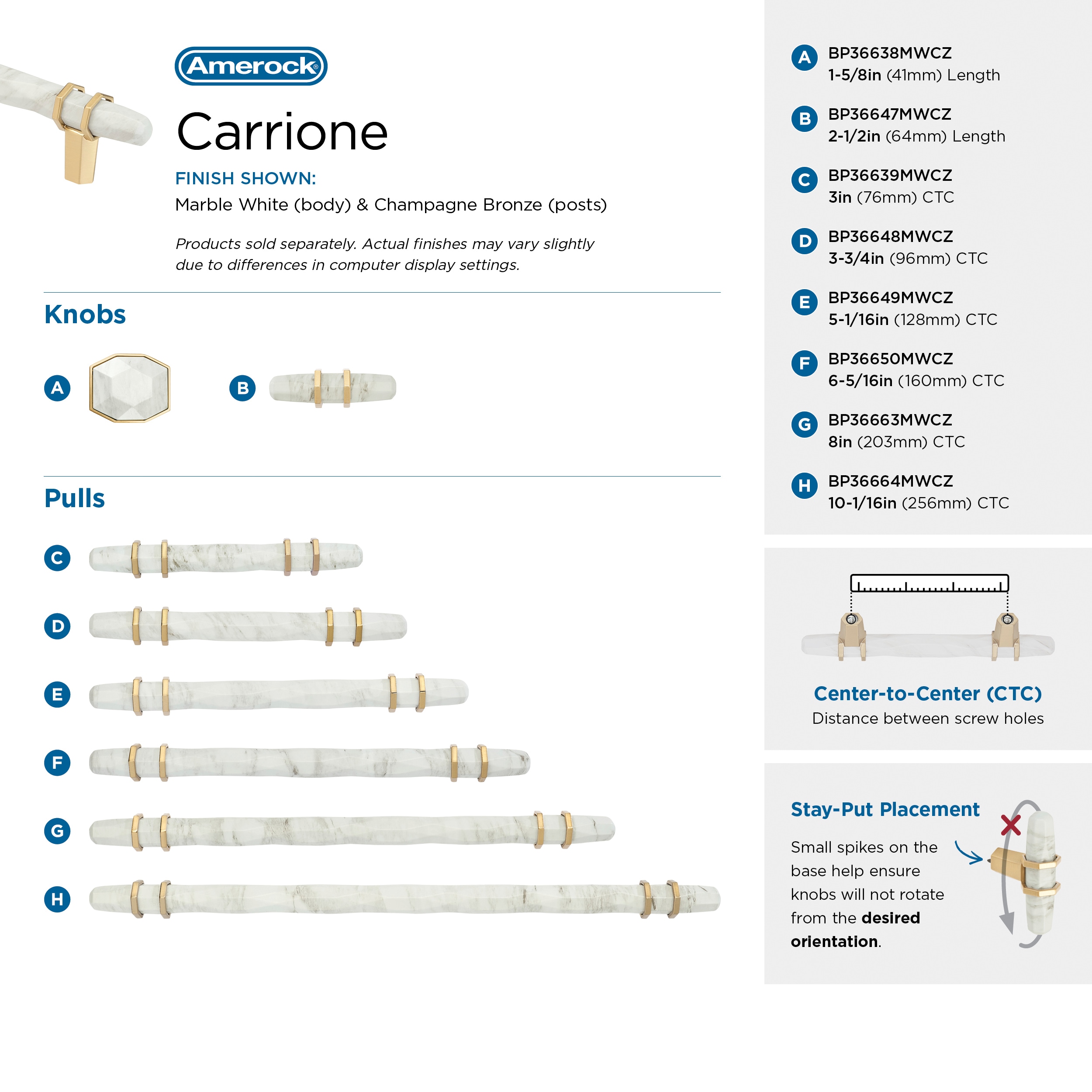 Amerock BP36664MWCZ Cabinet-Pulls - View #5