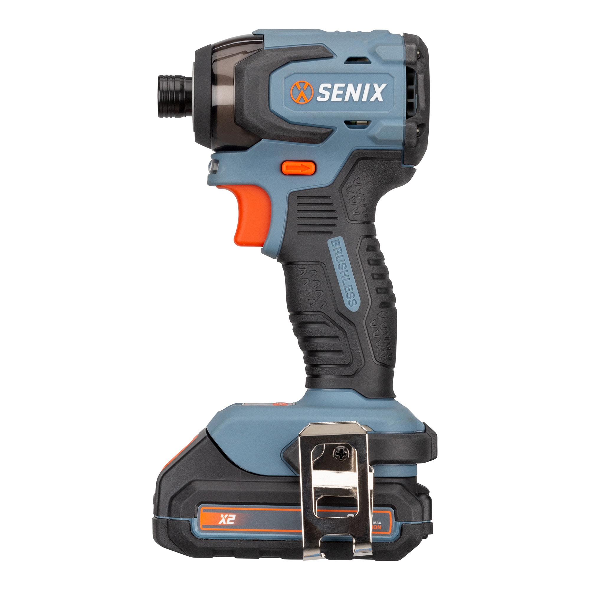 Senix 20 Volt MAX* 1/4-Inch Impact Driver, Brushless Motor (Battery and Charger Included), Blue