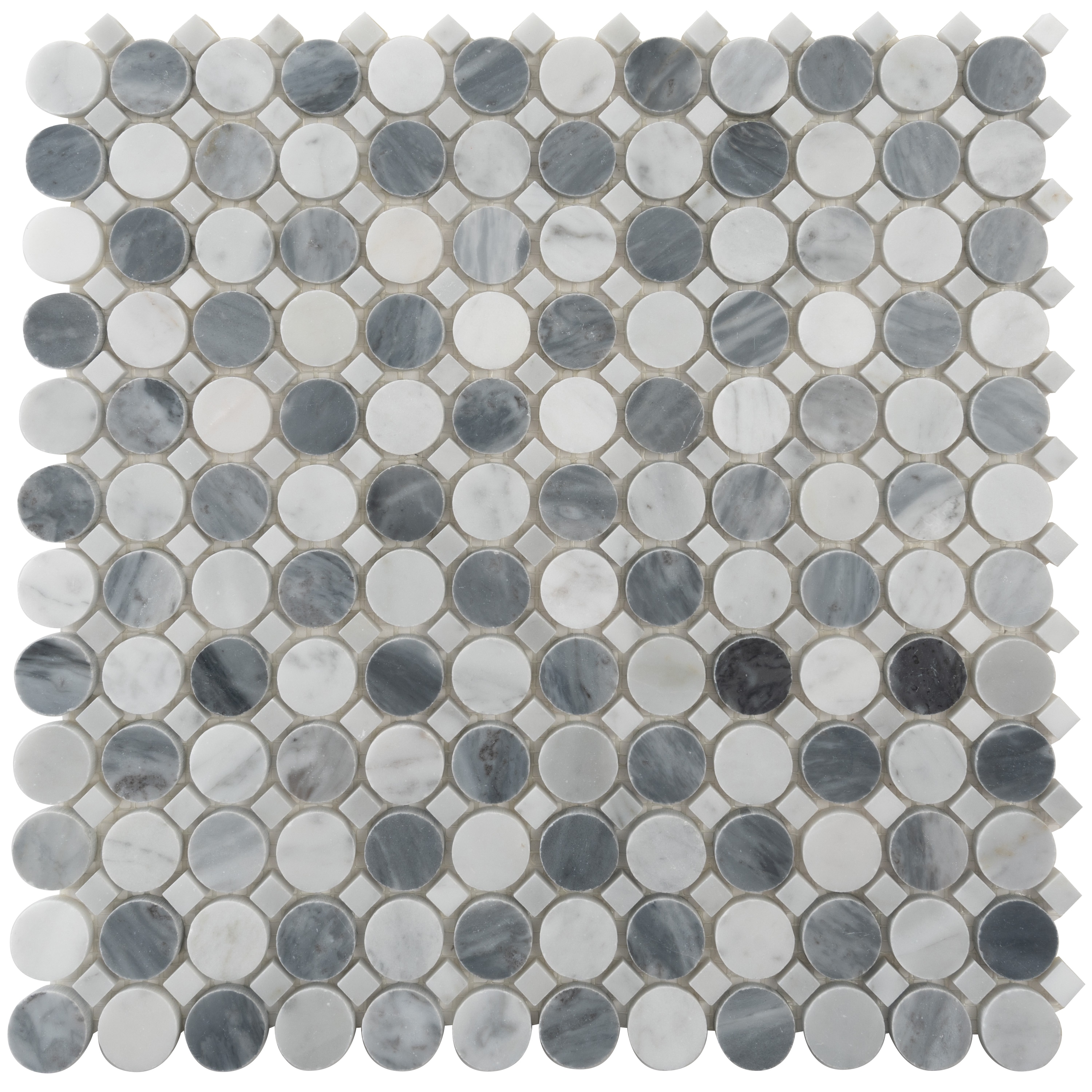Apollo Tile APLSE88P07ASAMPLE Sample - Floor And Wall Tile Gray and White 4-in x 4-in Polished Patterned Floor and Wall Tile
