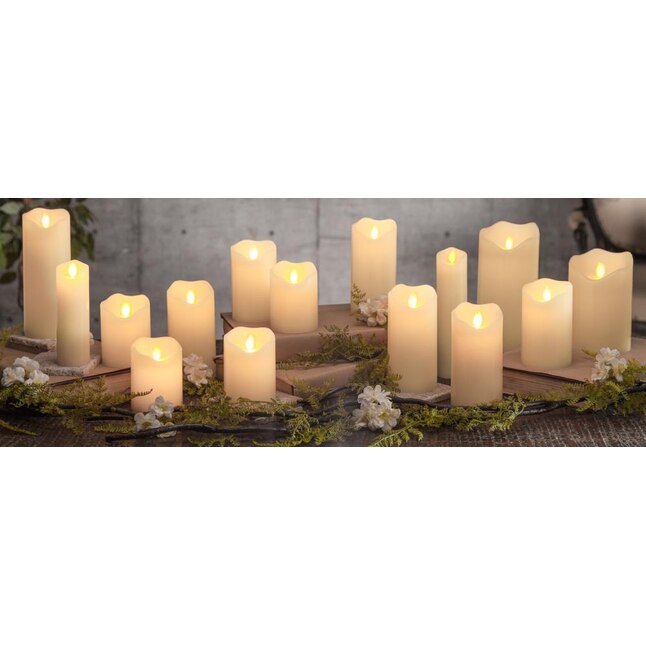 Everlasting Glow Home Unscented, White Barn Light Up Candle Holder