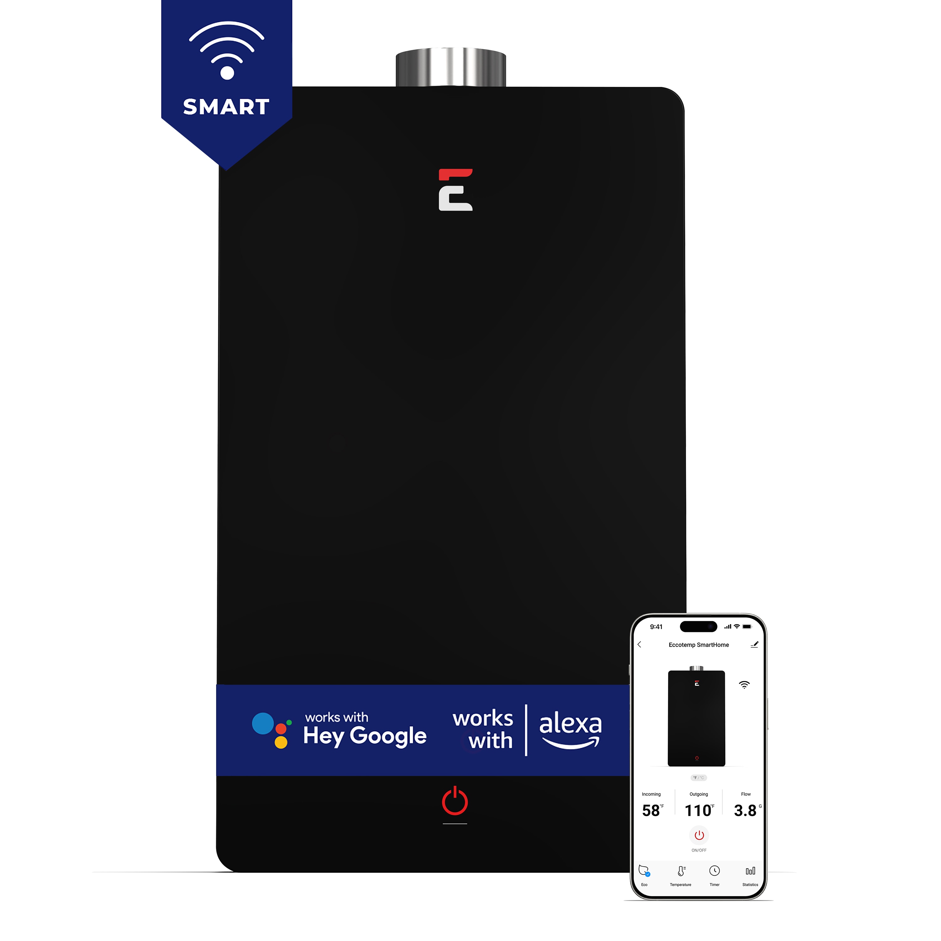 Eccotemp SHLX-NG Smarthome Shlx Indoor 4.5-GPM Natural Gas Tankless Water Heater
