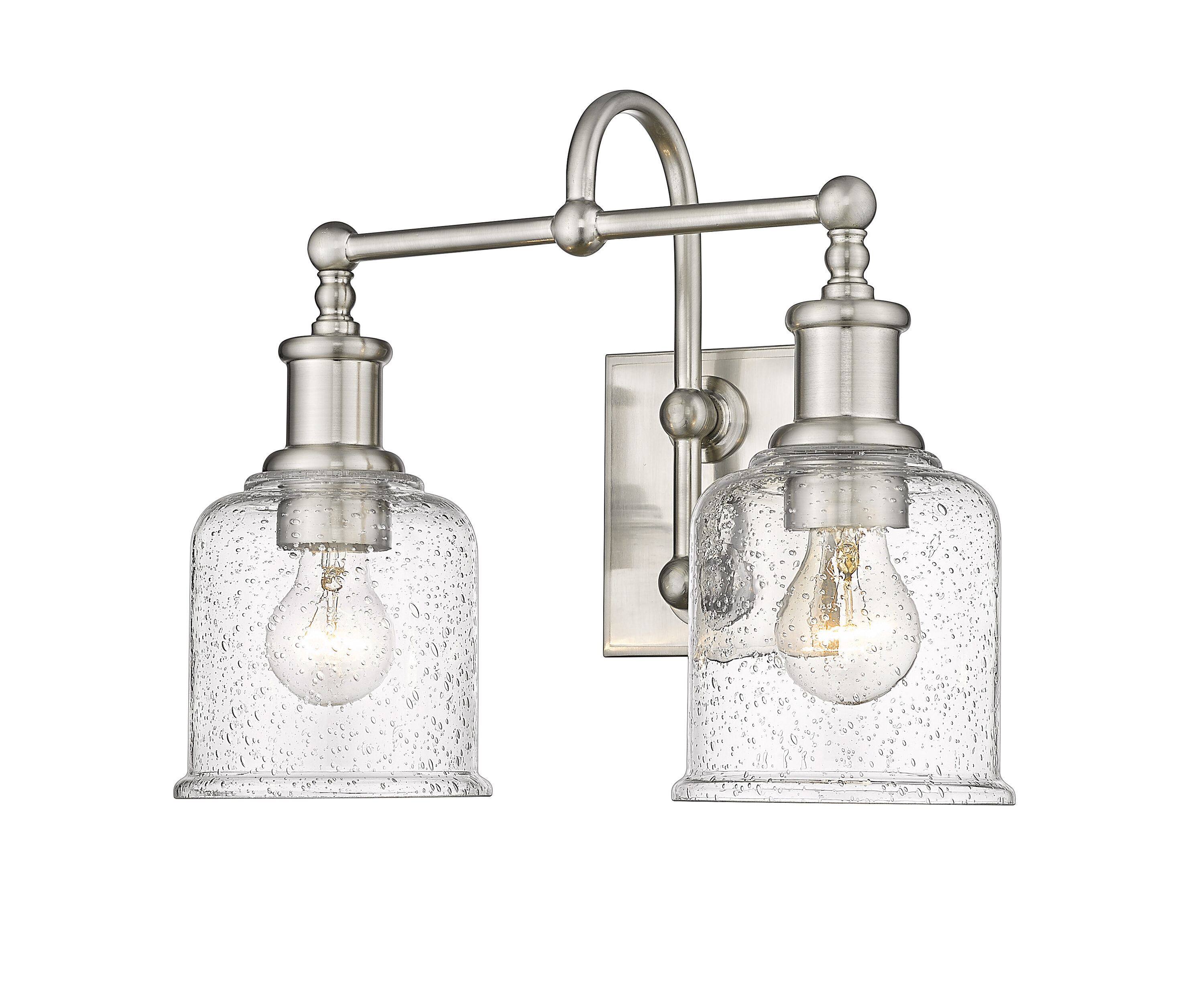 Bryant Vintage Industrial 2-Light Wall Sconce in Matte Black
