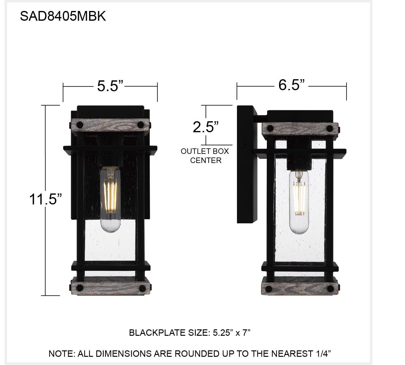 Quoizel SAD8405MBK Outdoor-Wall-Lighting - View #5