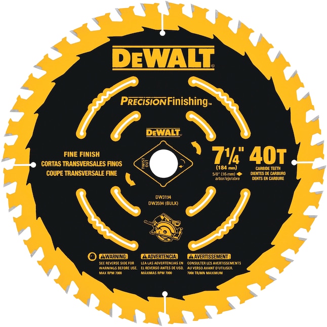 DEWALT Precision Trim 7-1/4-in 40-Tooth Tungsten Carbide-Tipped Steel Circular Saw Blade DEWALT Precision Trim 7-1/4-in 40-Tooth Tungsten Carbide-Tipped Steel Circular Saw Blade
