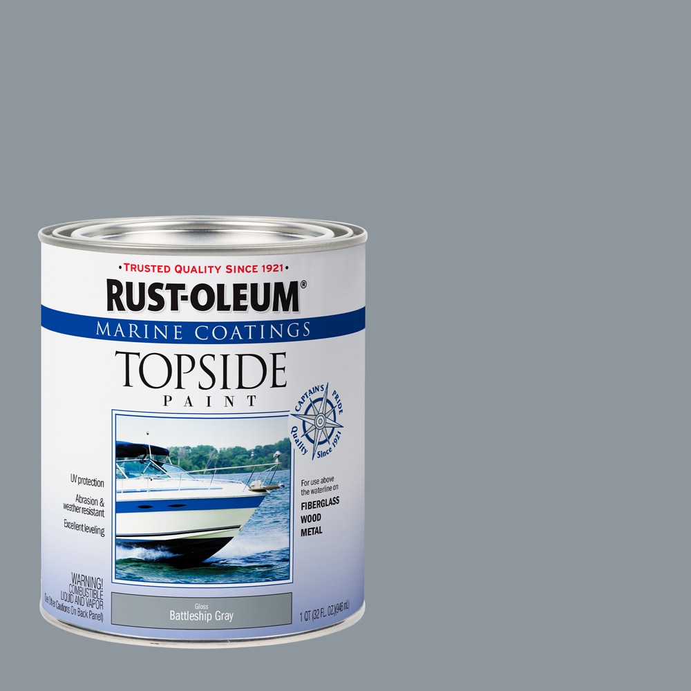 Rust-Oleum 207005 Marine Coatings Topside Paint Gloss Battleship Gray Enamel Oil-based Marine paint ( 1-quart )