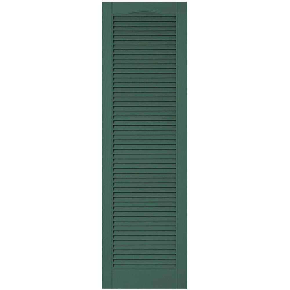 Ekena Millwork LL5C14X05700FG Lifetime Custom Cathedral Top All Louver 14.5-in W x 57-in H Forest Green Louvered Exterior Shutters (2-Pack)