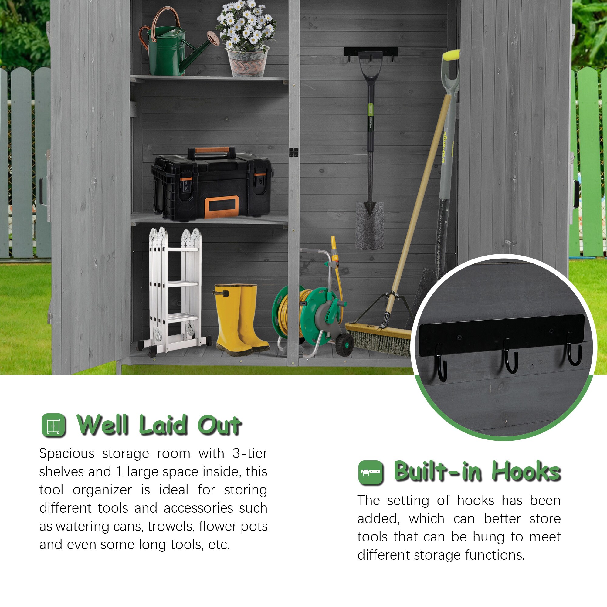 BABOOM BOM-250025-OR Wood-Storage-Buildings - View #5