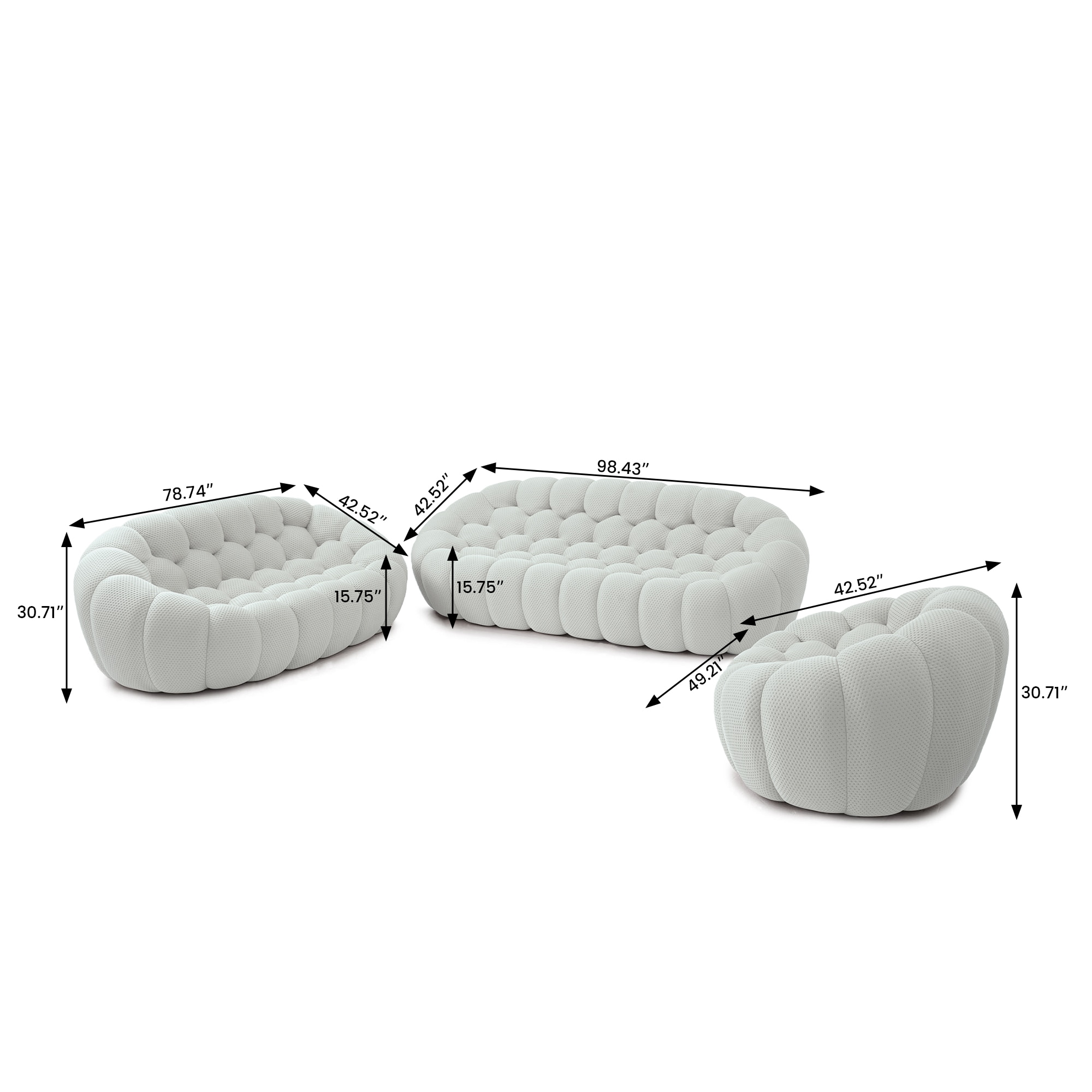 BuotiqHom DH-SF123-133LG Living-Room-Sets - View #2