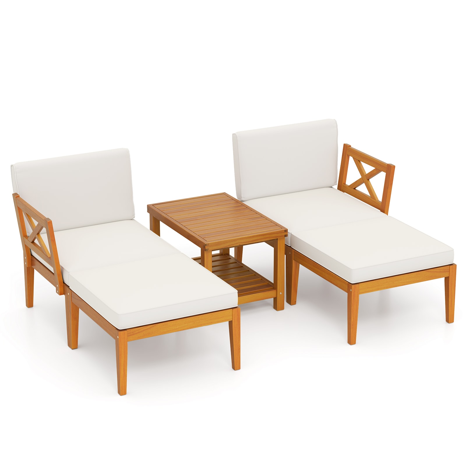 Ayelon 950WHLW4KHW72 5 -Piece Patio Conversation Set with Off-white Cushions