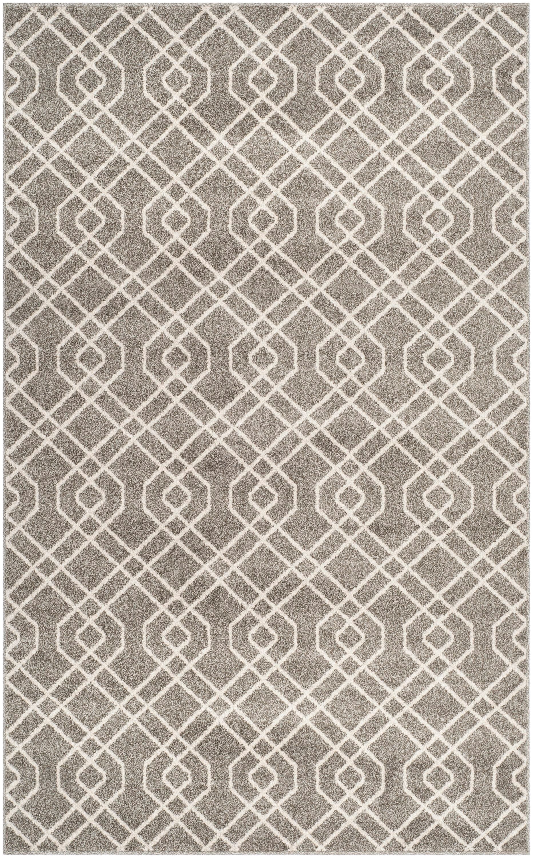 Safavieh AMT407C-5 Amherst Simpson 5 x 8 (ft) Loomed Synthetic Gray/Ivory Rectangular Indoor/Outdoor Mid-Century Modern Area rug