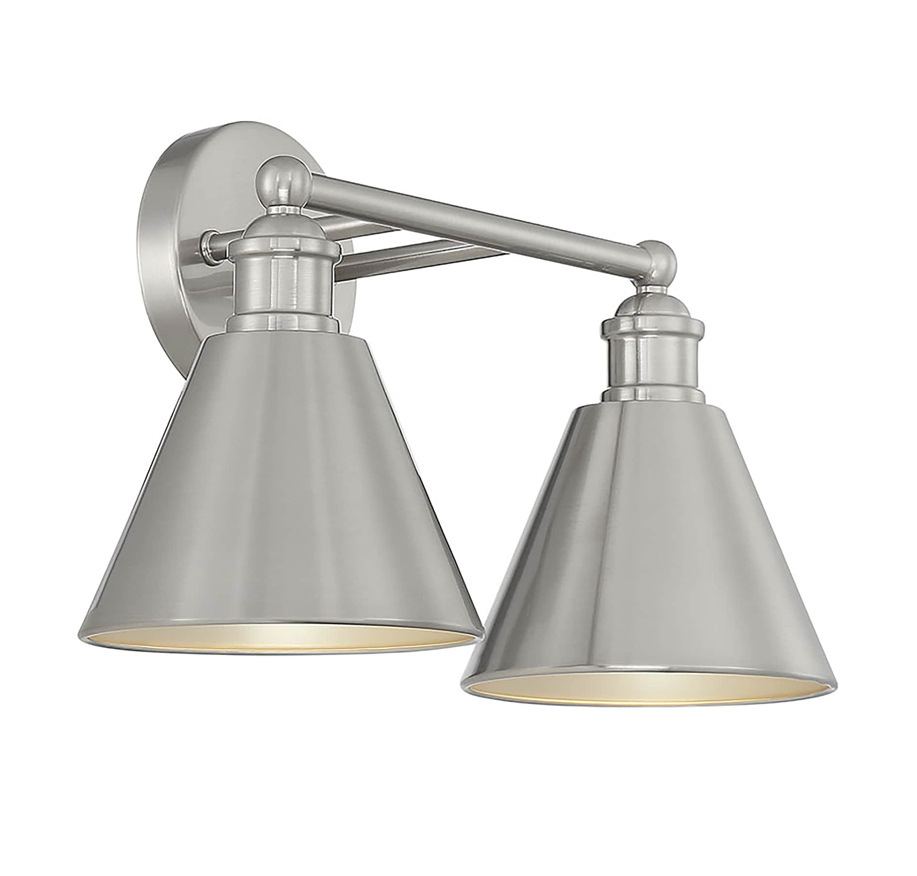 Brushed Nickel 2-Light Modern Farmhouse Vanity Light