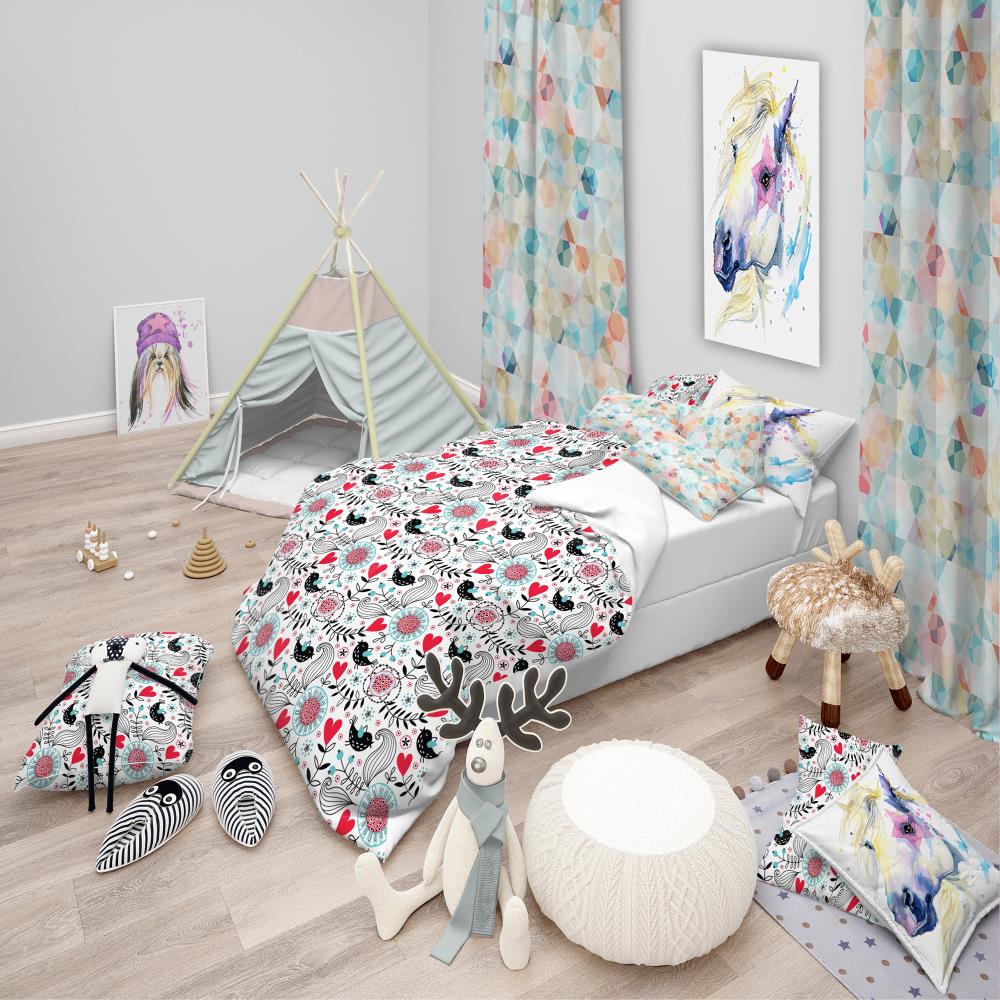 Designart BED18694-T 3 -Piece Black Twin Duvet cover Set
