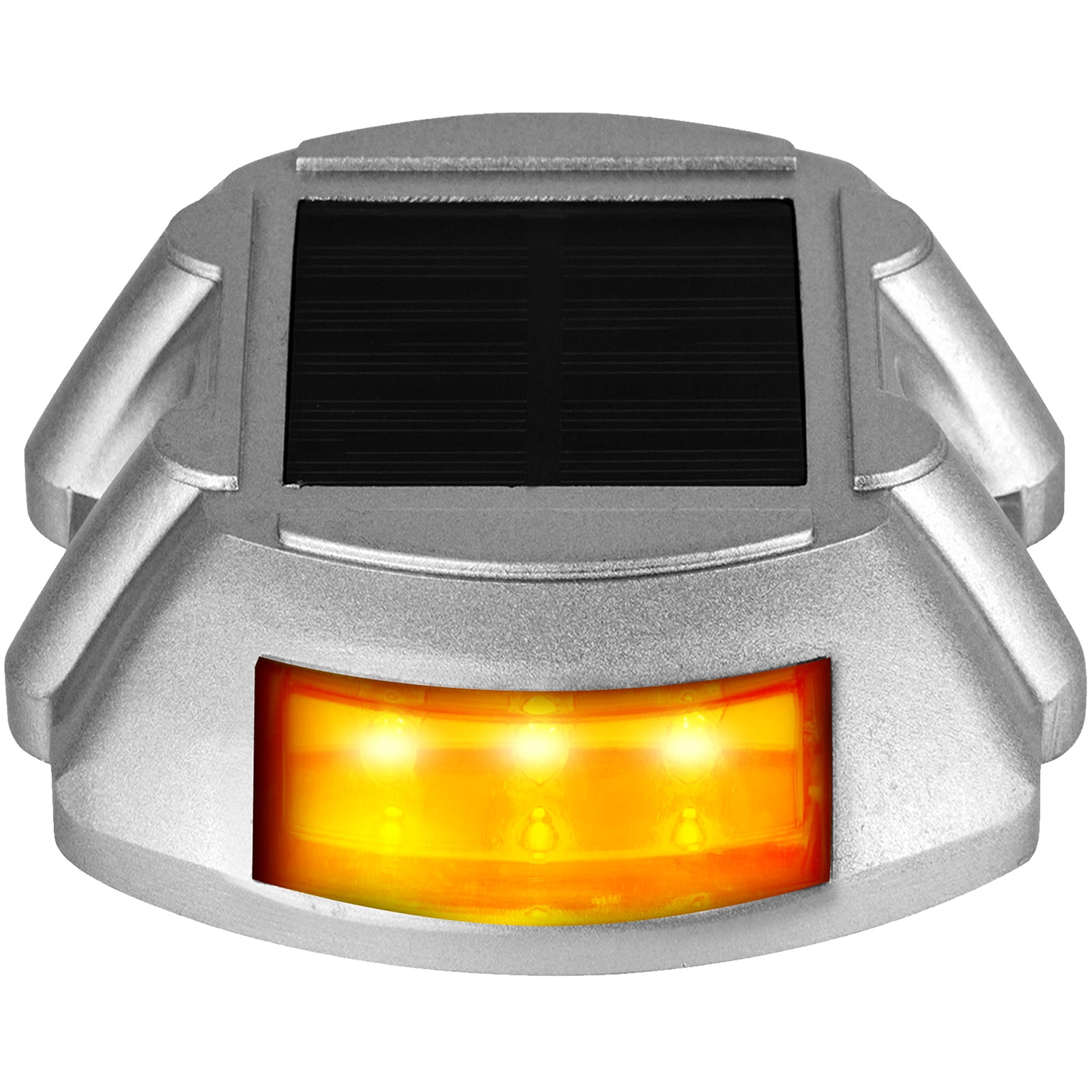 Solar-Powered LED Pathway Lights in Bright Orange, Multipack