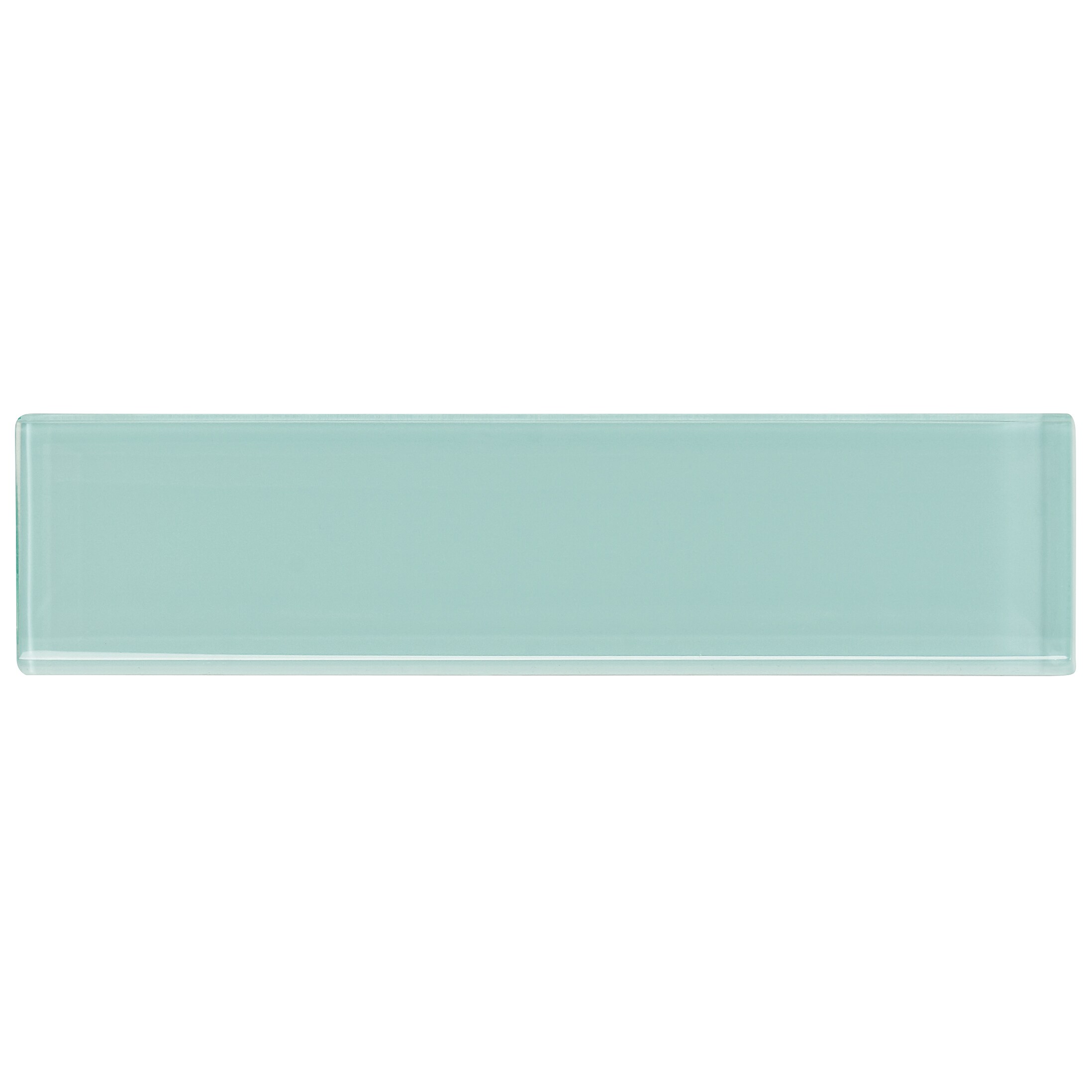 Artmore Tile EXT3RD102586 Lumin Light Green 2 in. x 8 in. Polished Glass Subway Wall Tile Sample